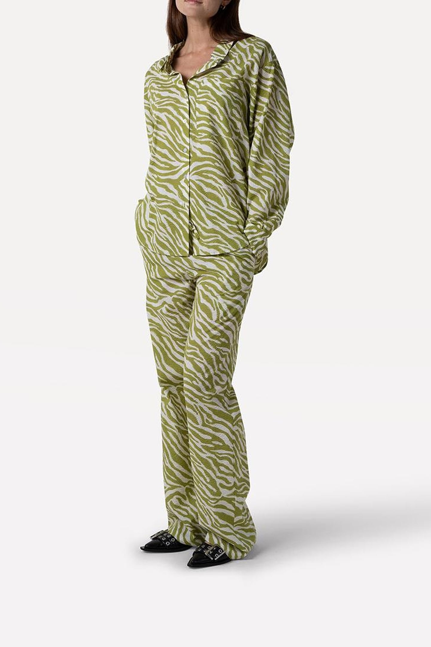 WANDA PANTS ABSTRACT GREEN 1