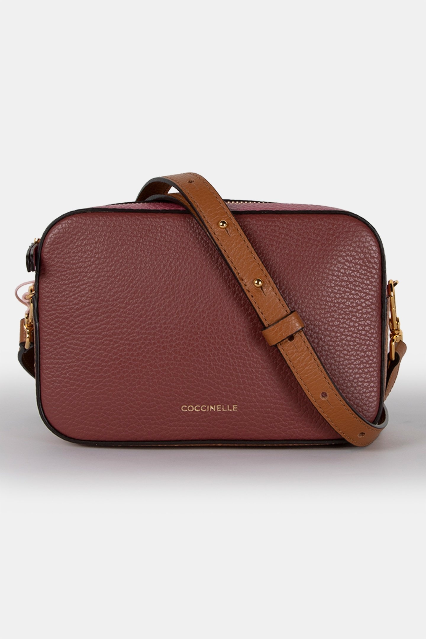 LEATHER CAMERA CROSS BODY BAG IN BROWN 2