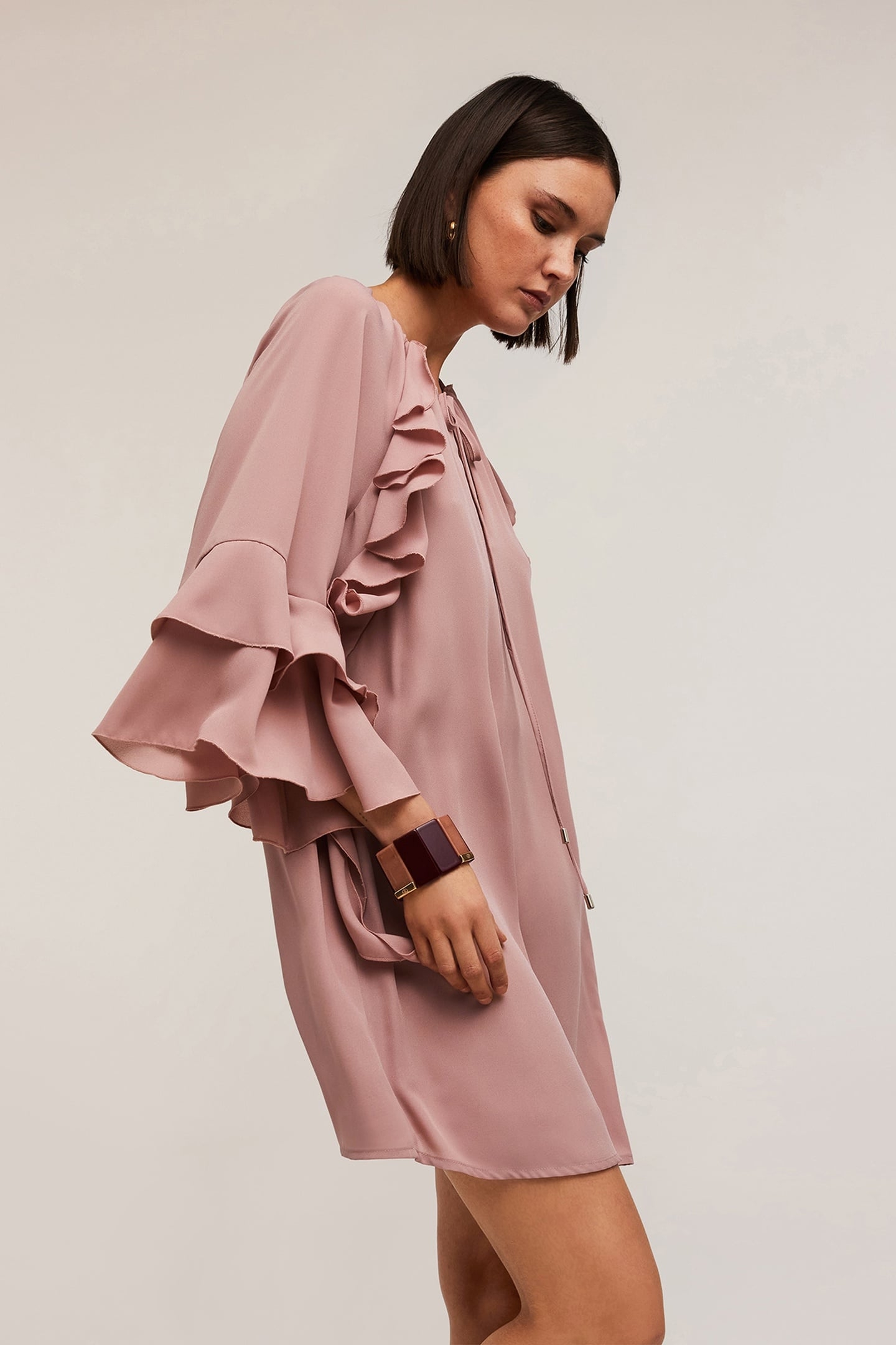 SHORT DRESS WITH RUFFLES PINK 3