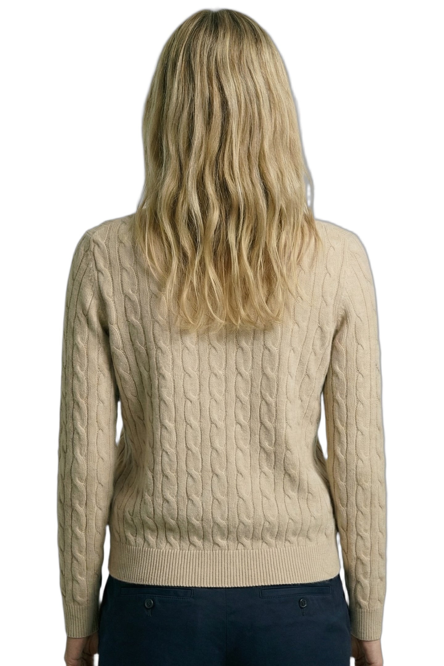 CABLE BUTTON CARDIGAN SAND 2