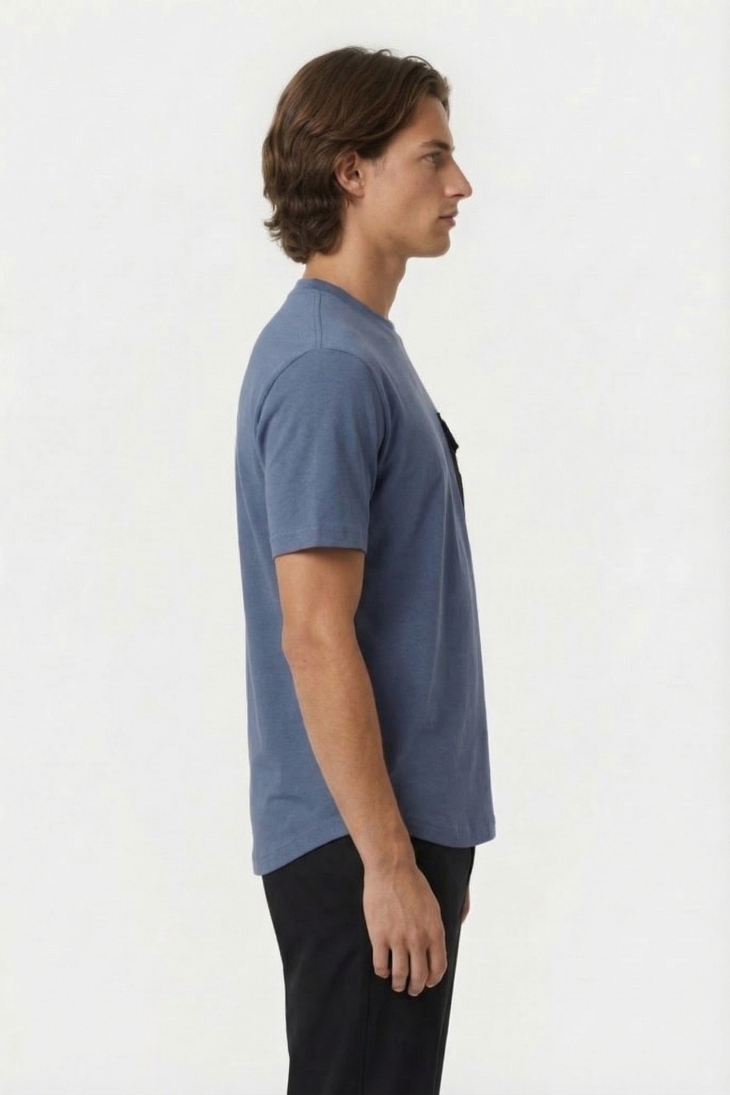 VINTAGE INDIGO KLJ REG MIX MATERIAL TEE 2