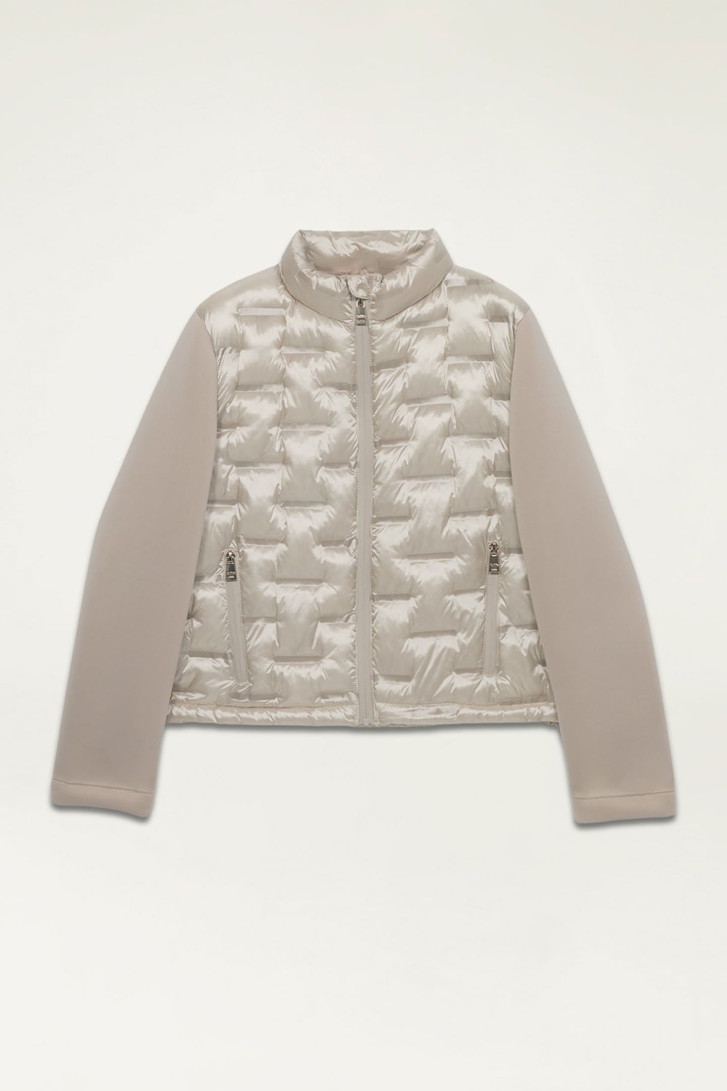 LIGHTWEIGHT COMBINED BOXY DOWN JACKET BEIGE 4