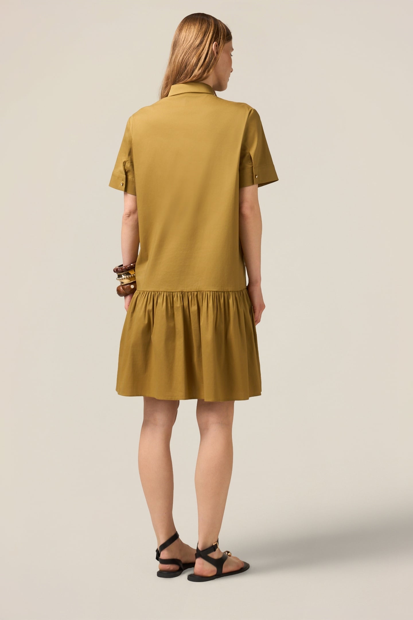 SHIRTDRESS WITH RUFFLE GREEN 3
