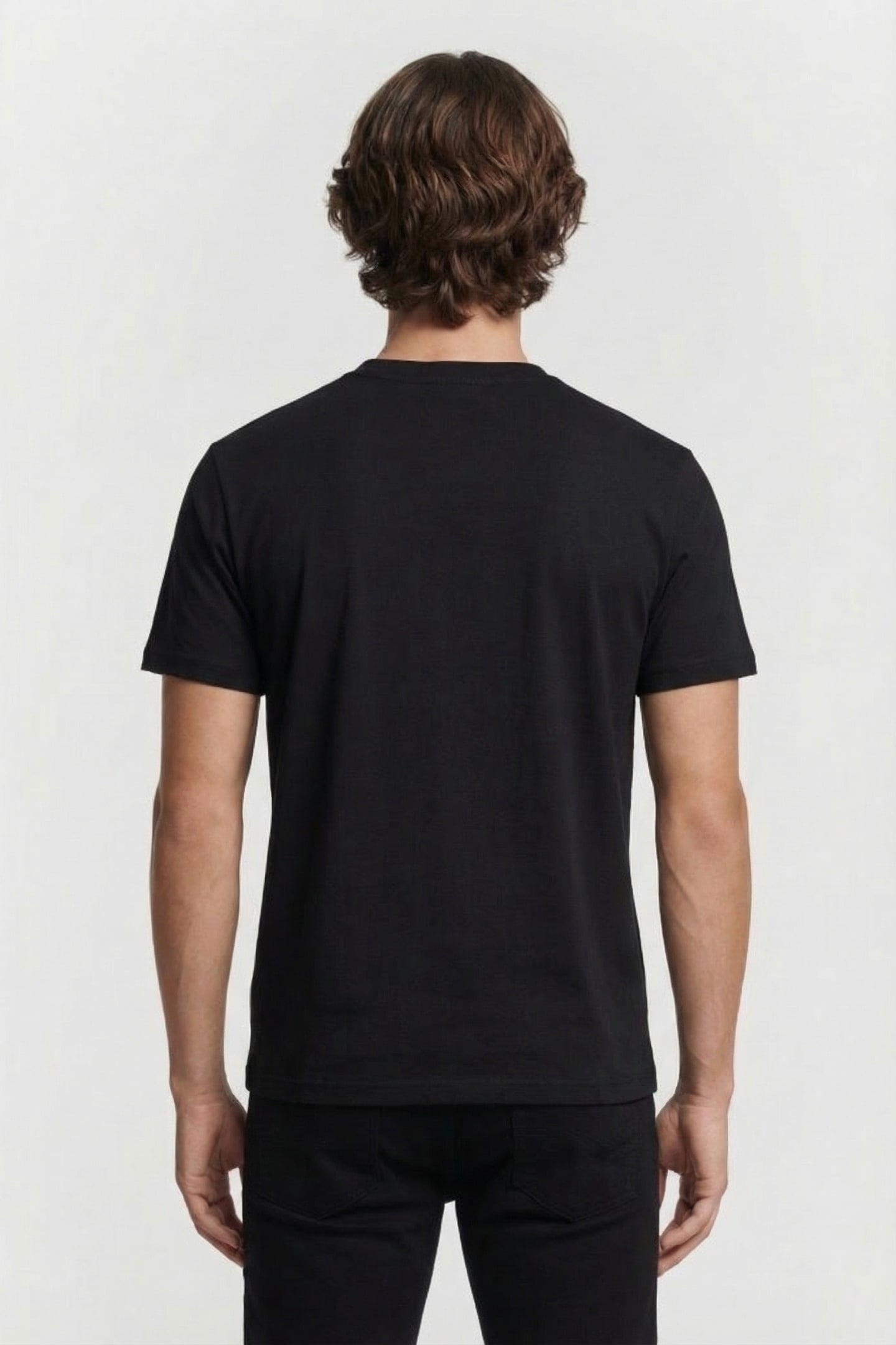 BLACK KLJ REG MIXED MATERIAL TEE 2