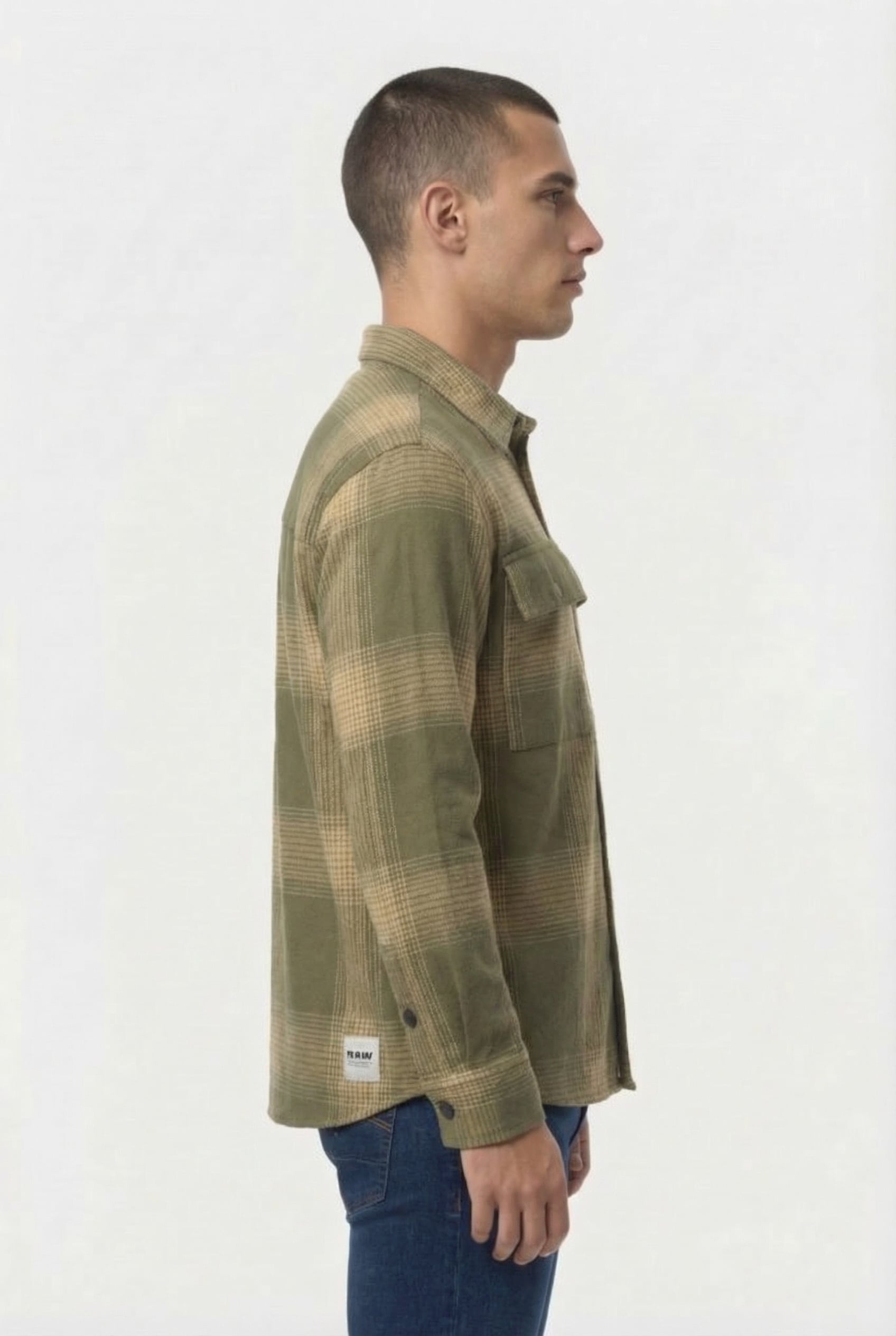 BOYS WELTON SHIRT ARMY GREEN 3