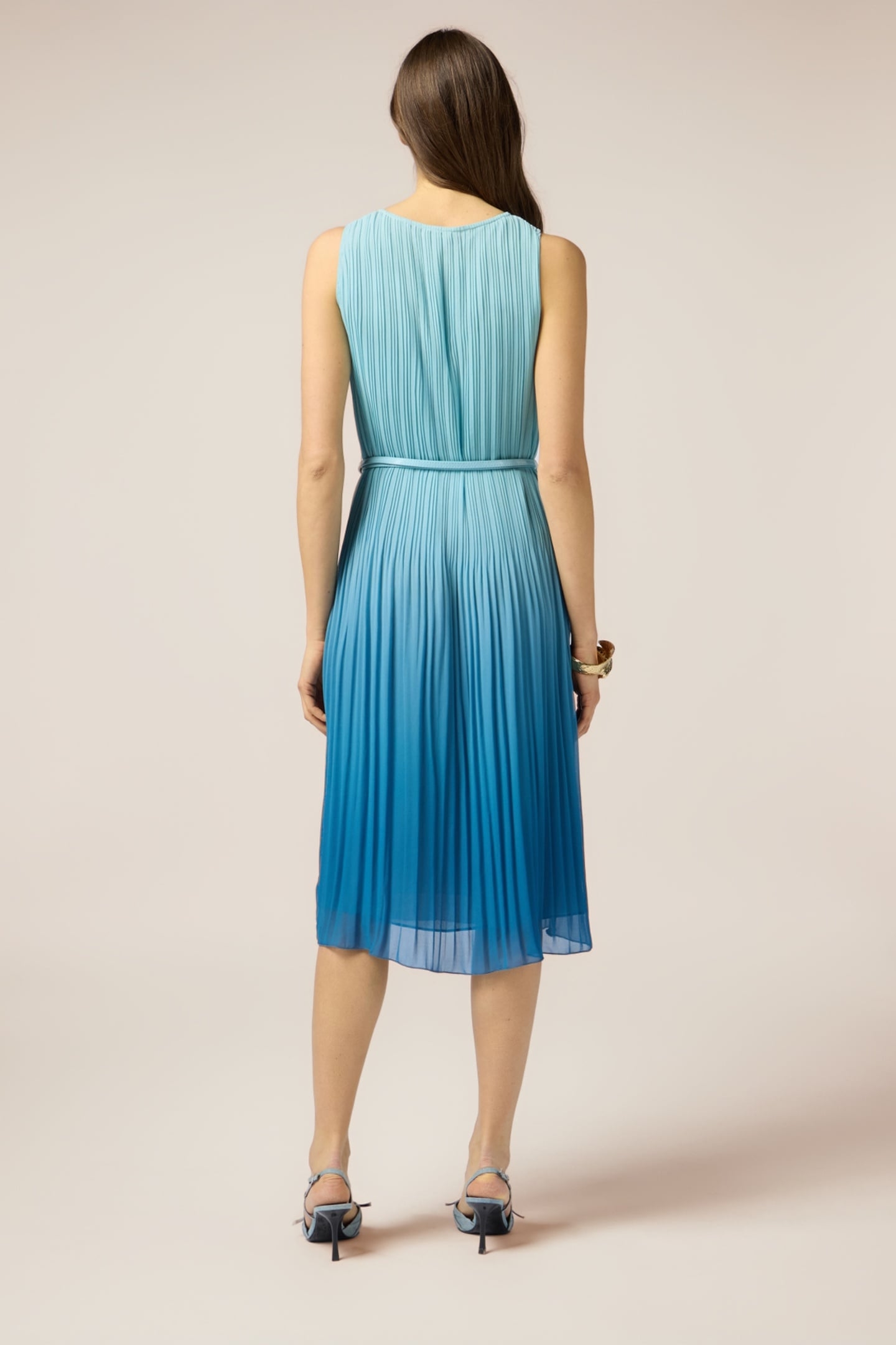 OMBRE PLEATED MIDI DRESS LIGHT BLUE 4