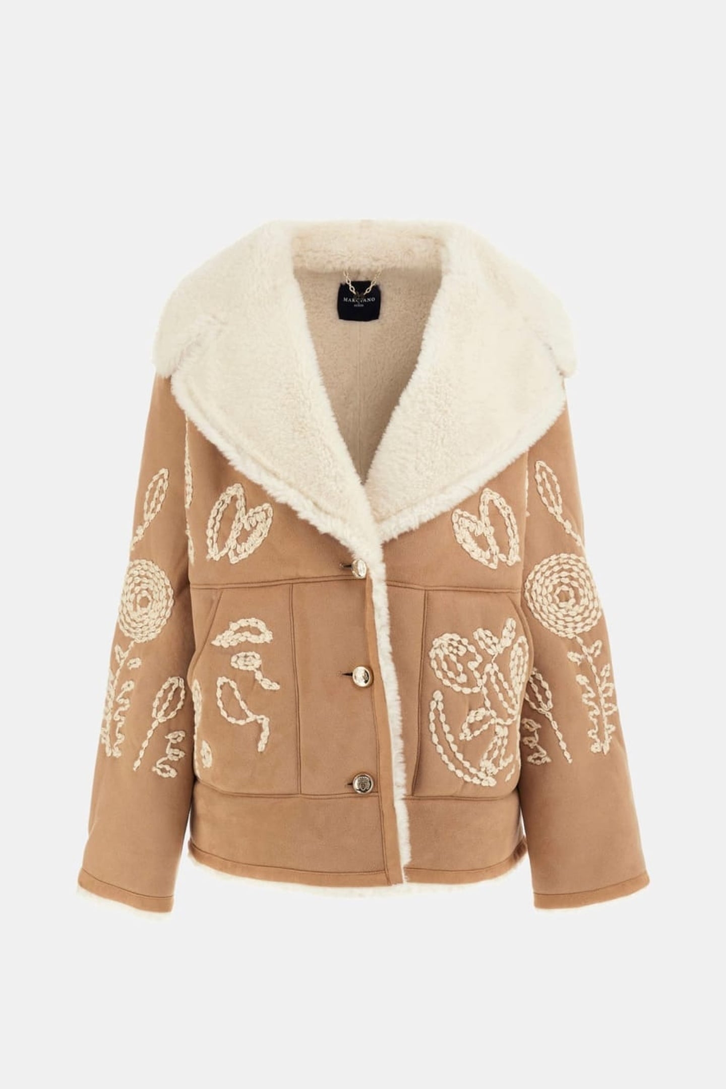 MARCIANO BY GUESS EVA EMBELLISHED JACKET DESERT MUD MULTI 4