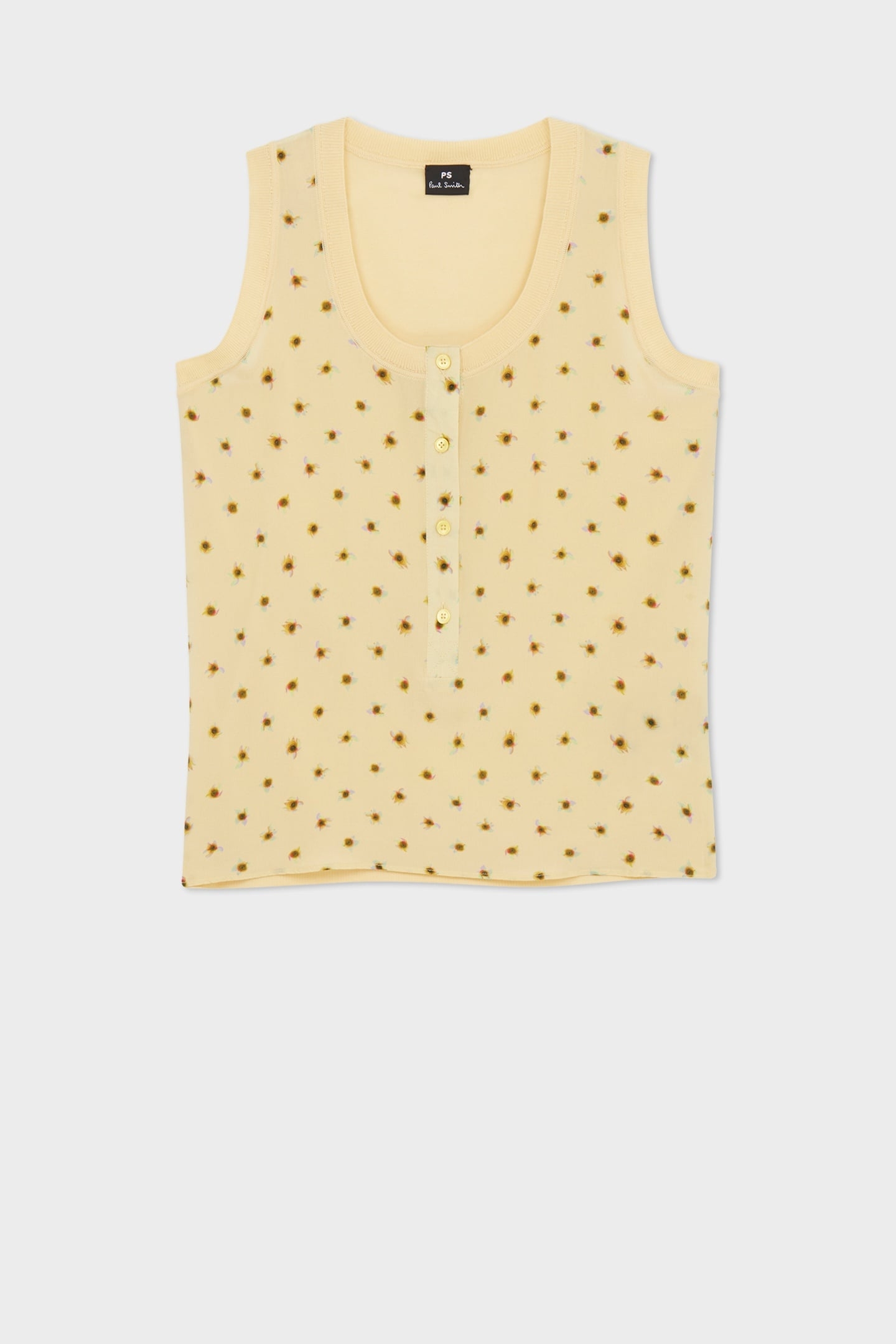 KNITTED VEST WOVEN FRONT YELLOW 1