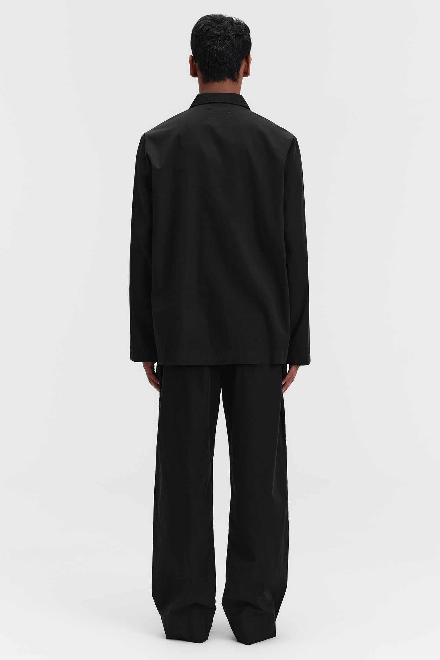 UNISEX POPLIN, PYJAMAS SHIRT ALL BLACK 7