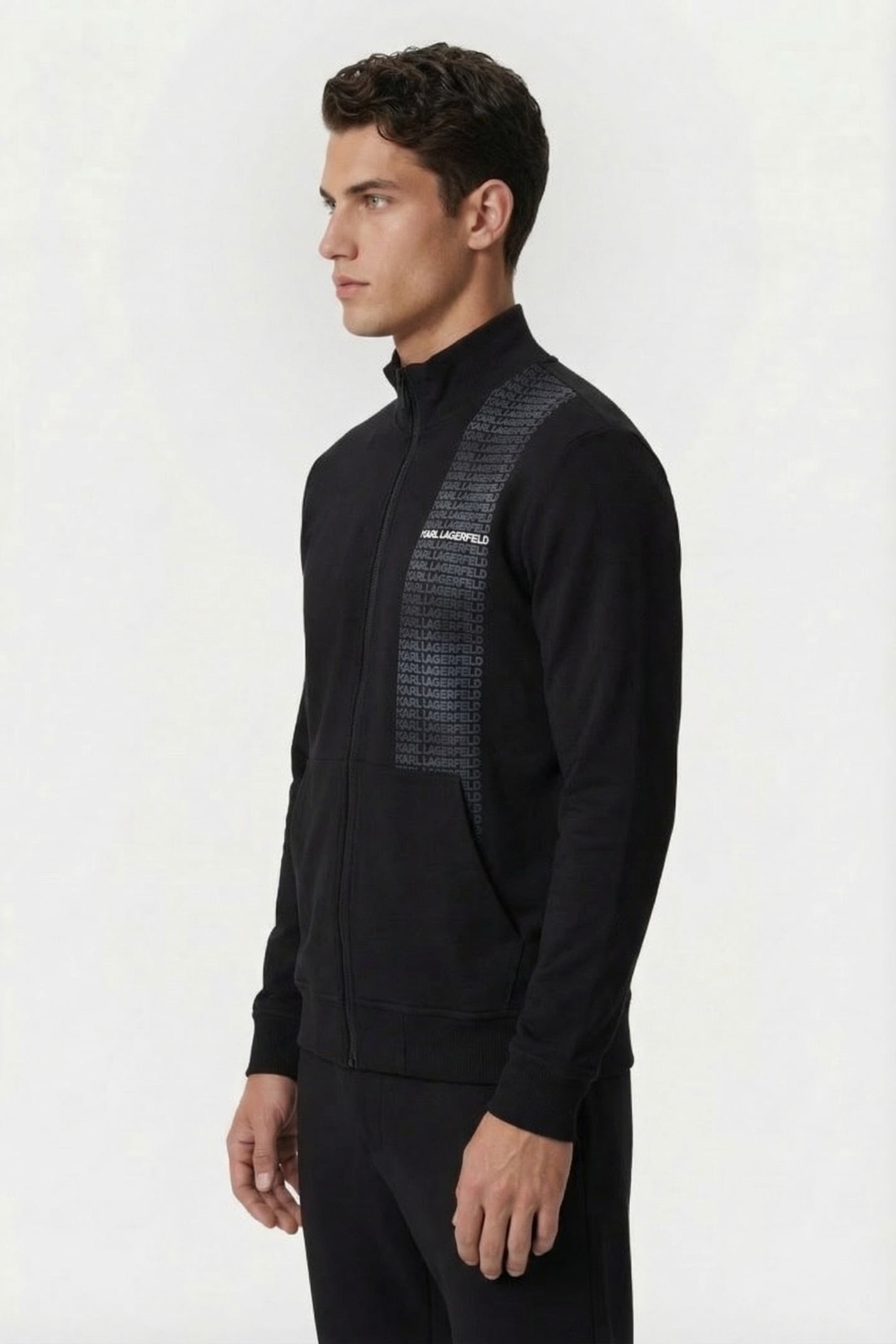 BLACK SWEAT ZIP JACKET 3