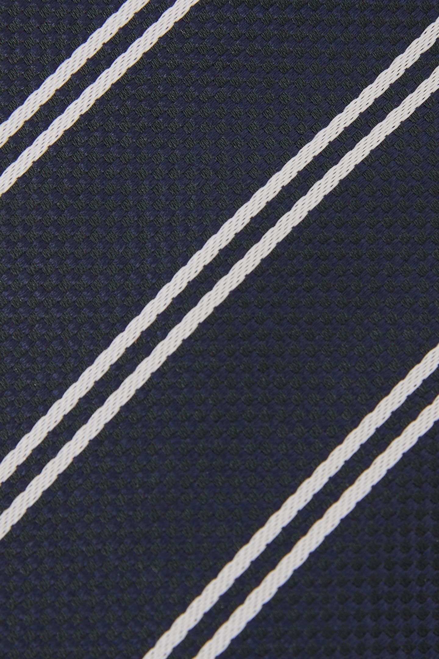 STRIPE SILK BLEND TIE NAVY 6