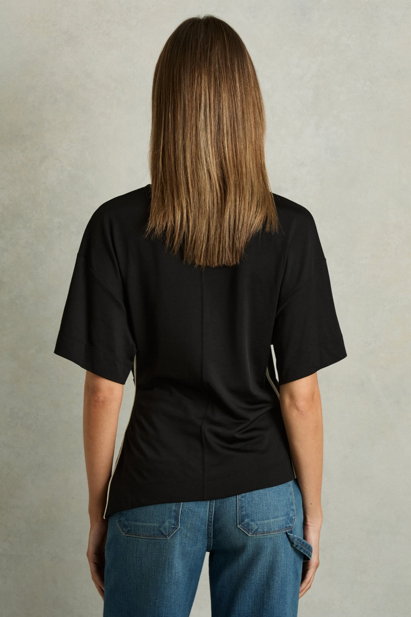 TIPPED CONTRAST TRIM TOP CREAM/BLACK 3