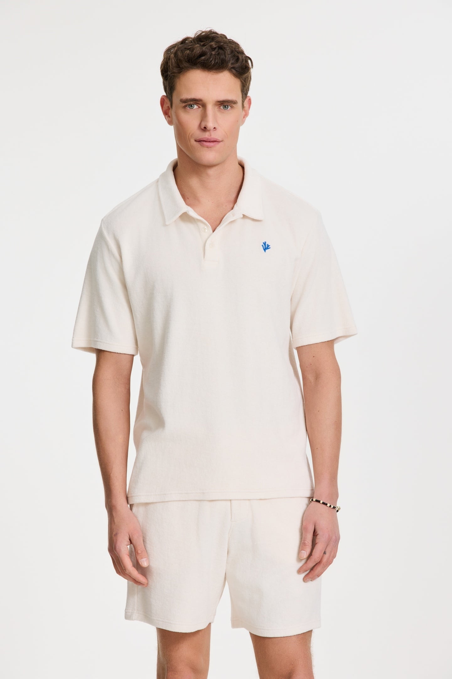 EVAN TOWELING SHORTS SOLID WHITE 2