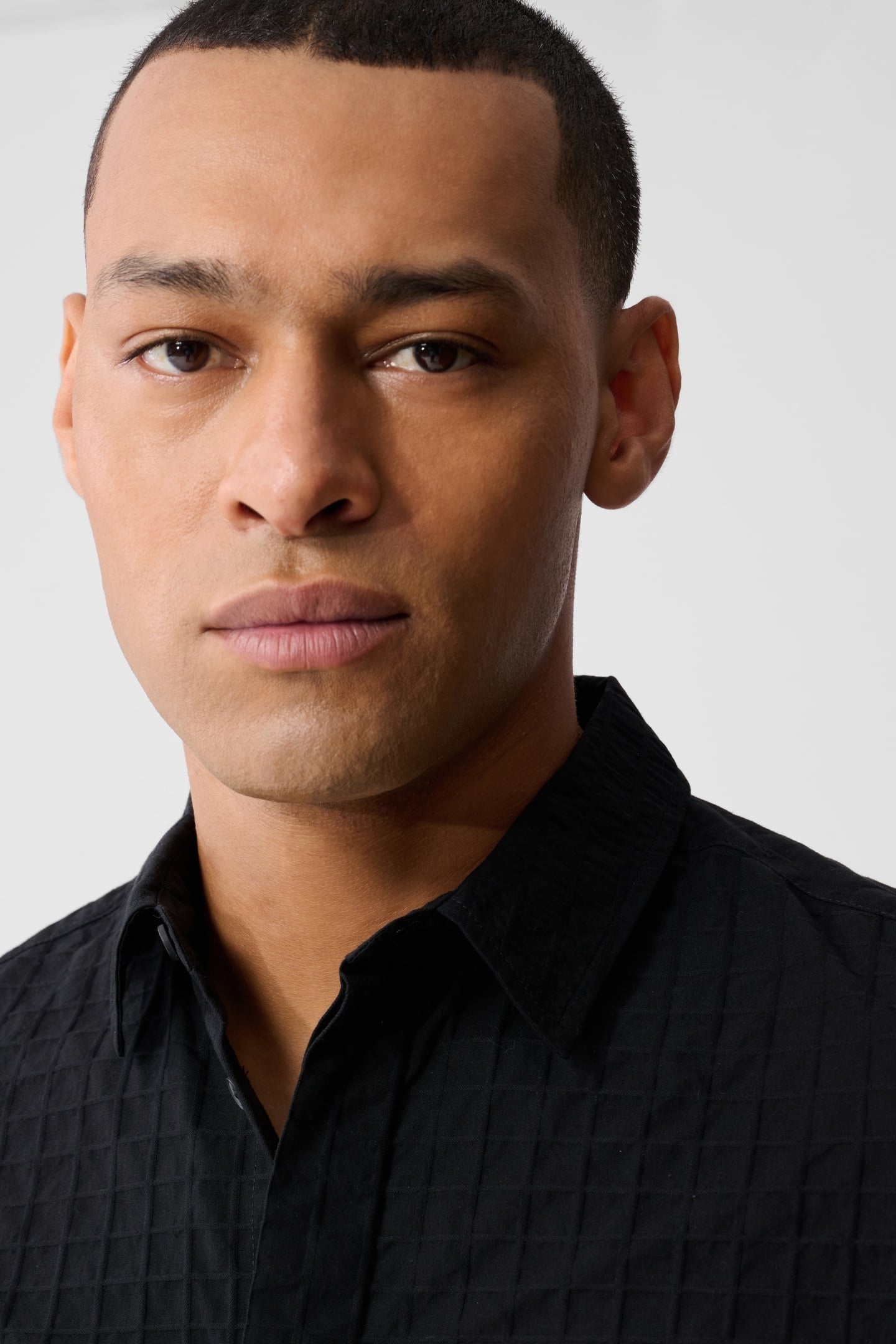 MA-SBWOVEN CUBE SHIRT BLACK 5