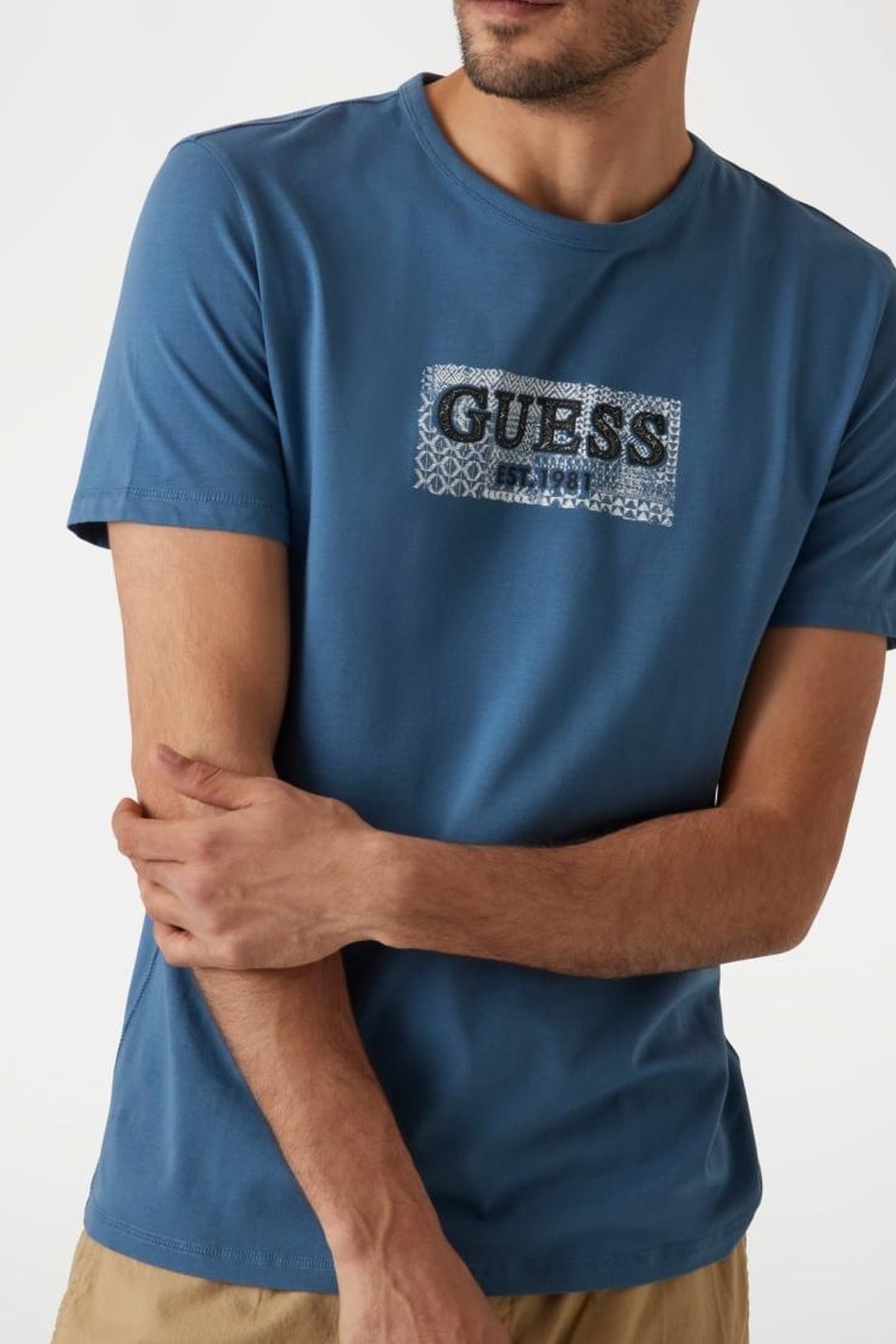 GUESS ECO SS CN GUESS BOX TEE PETROLEUM 7