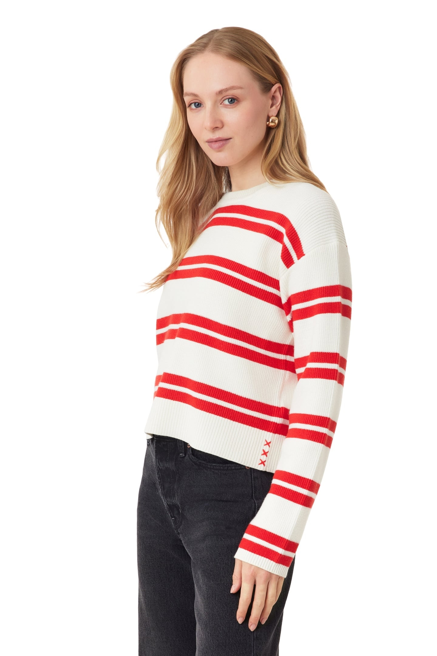 CREW NECK PULLOVER SUGAR SWIZZLE TWIN BAND STRIPE 4