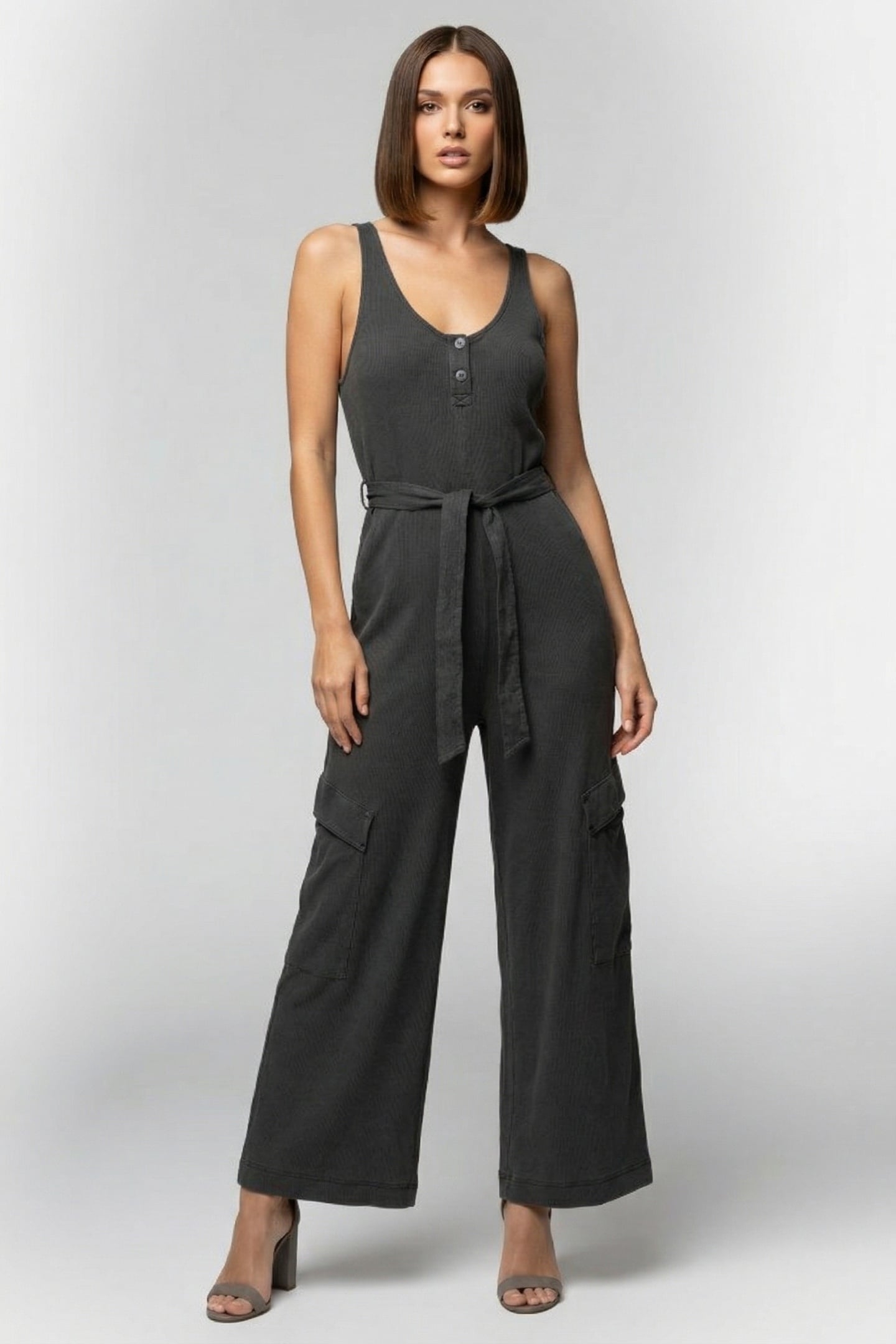 OVERDYED UTILITY LOOSE JUMPSUIT DK BLACK GD 1