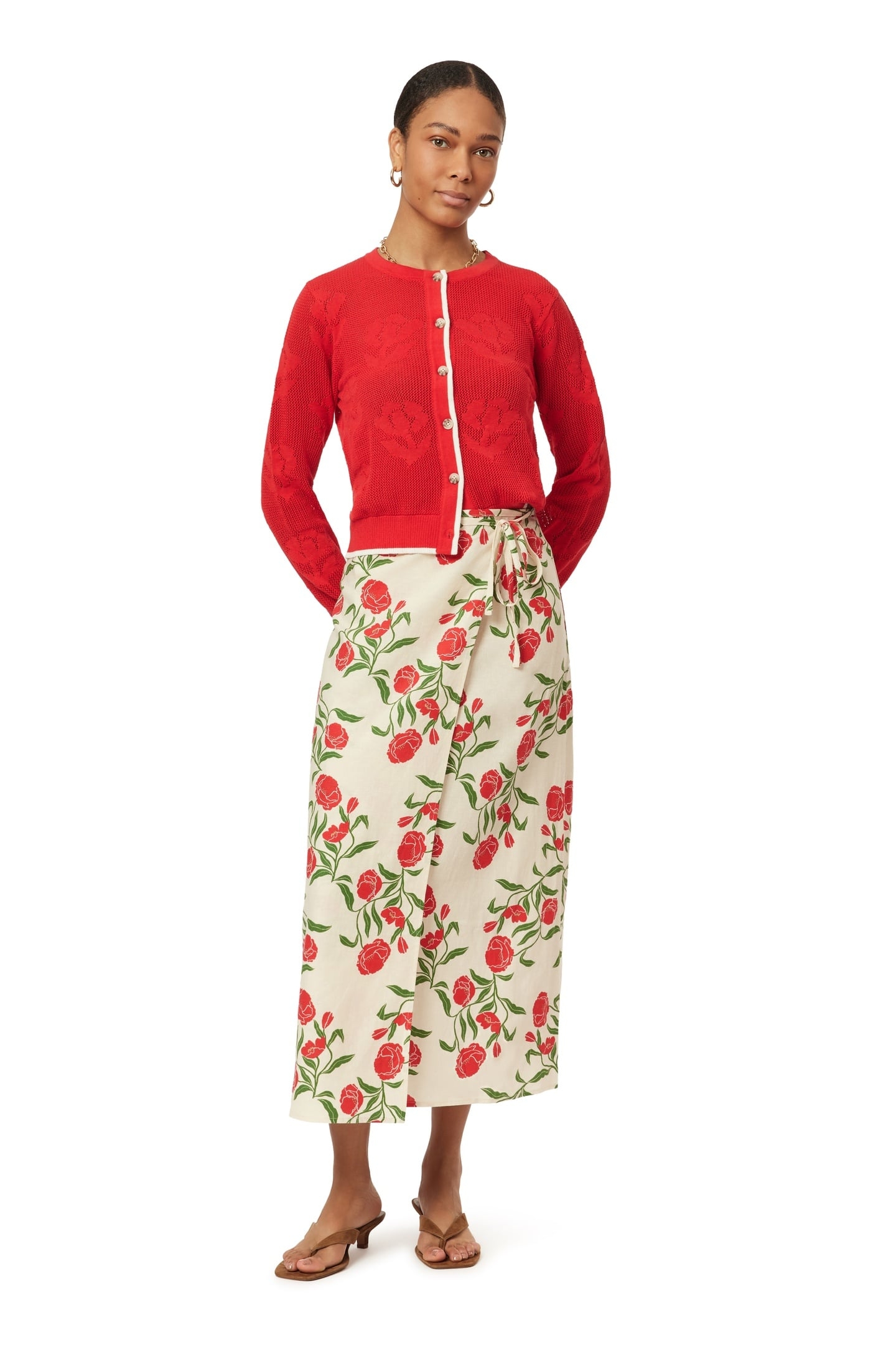 WRAP SKIRT WHITECAP GRAY ALLOVER FLORAL 6