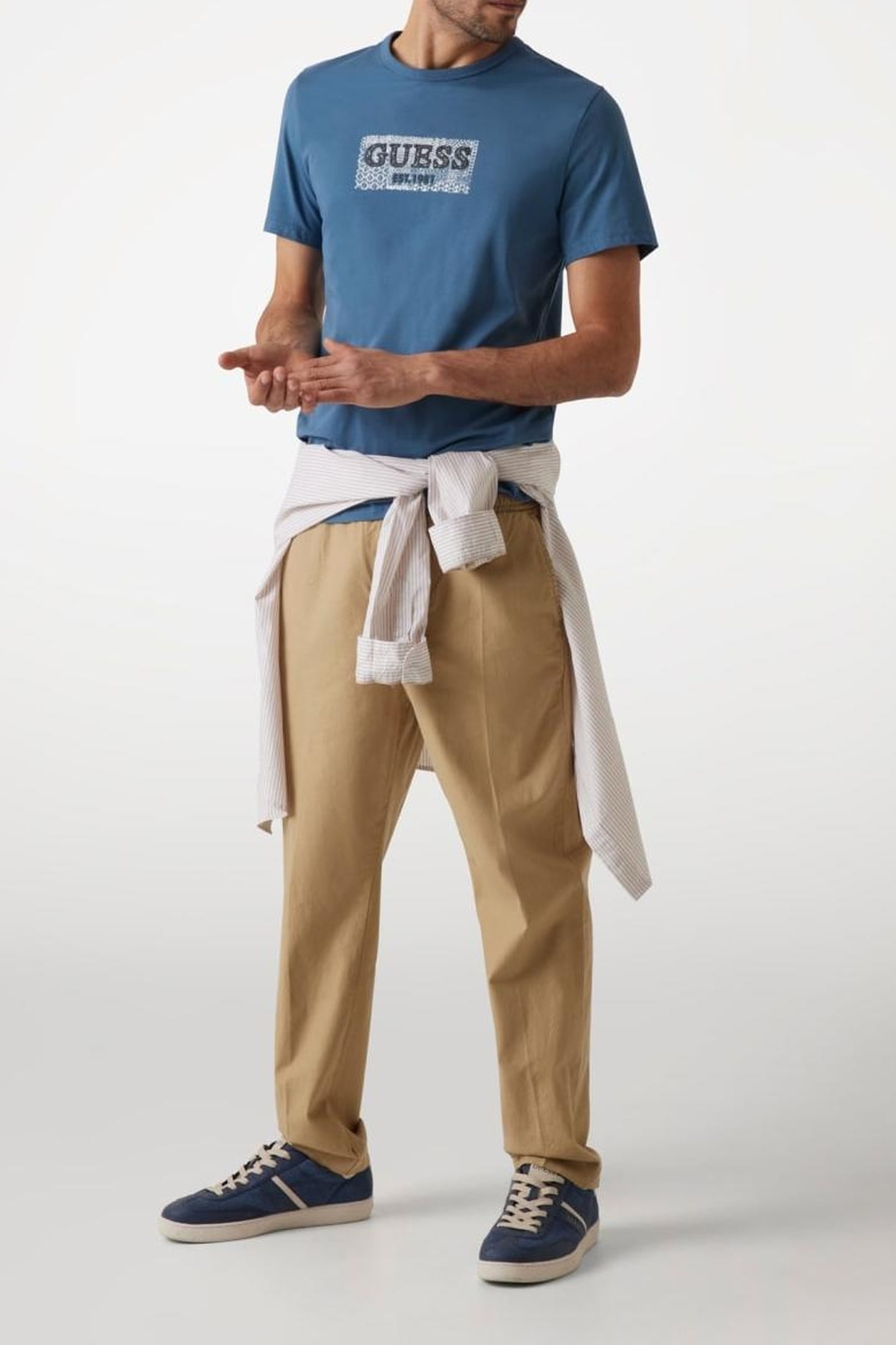 GUESS ECO SS CN GUESS BOX TEE PETROLEUM 1