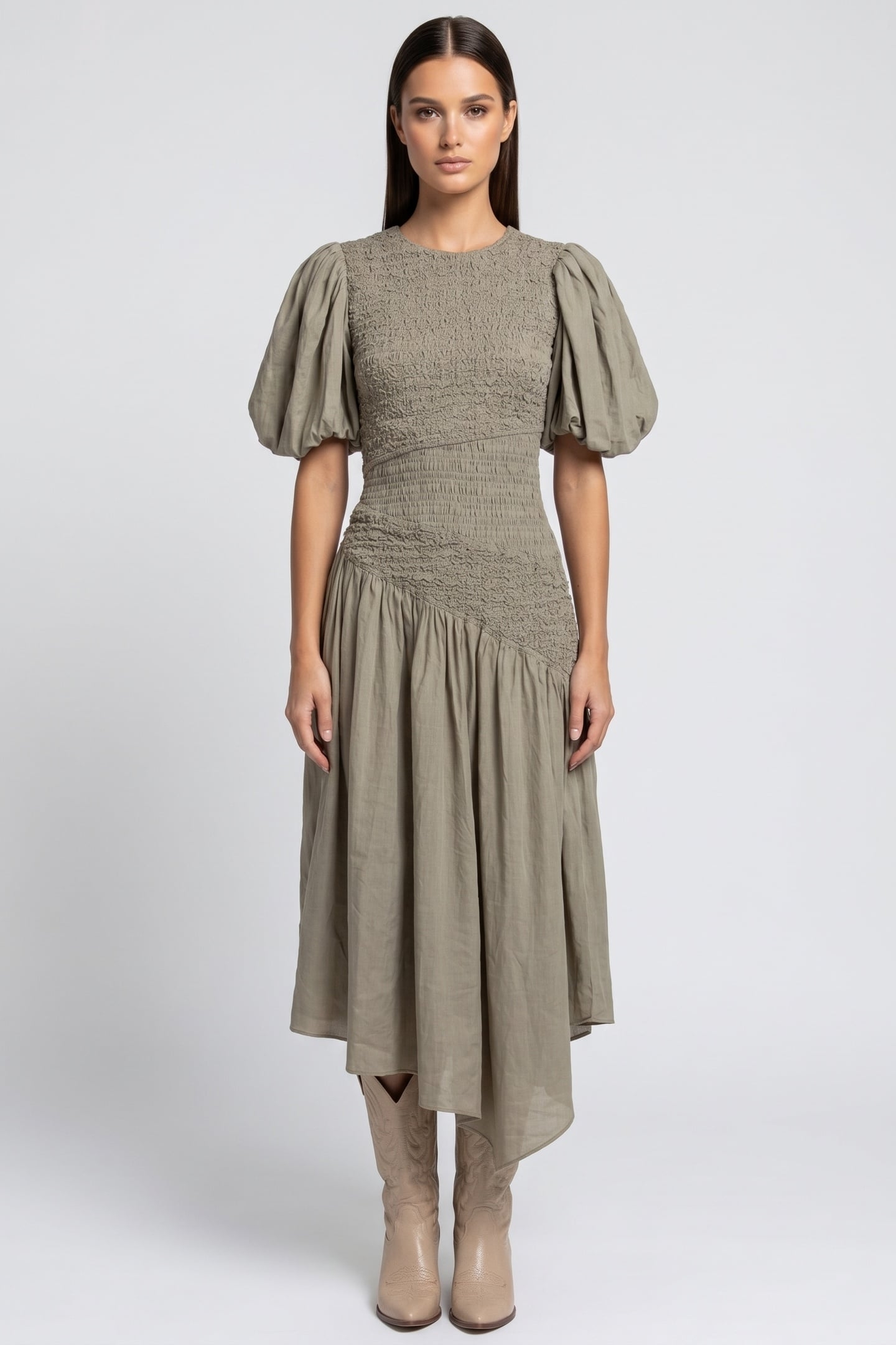 TRINA DRESS KHAKI 1