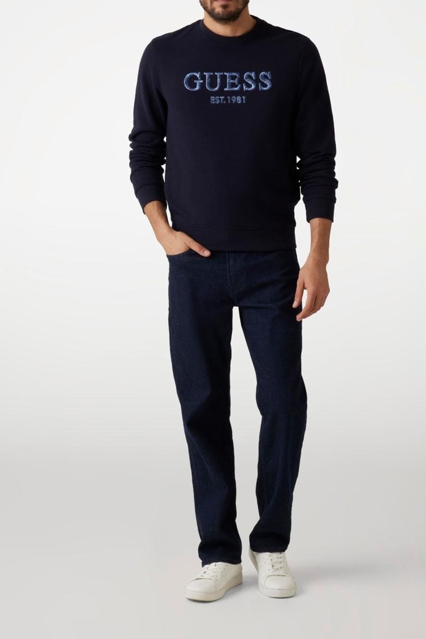 GUESS ECO BEAU CN SWEATSHIRT SMART BLUE 6