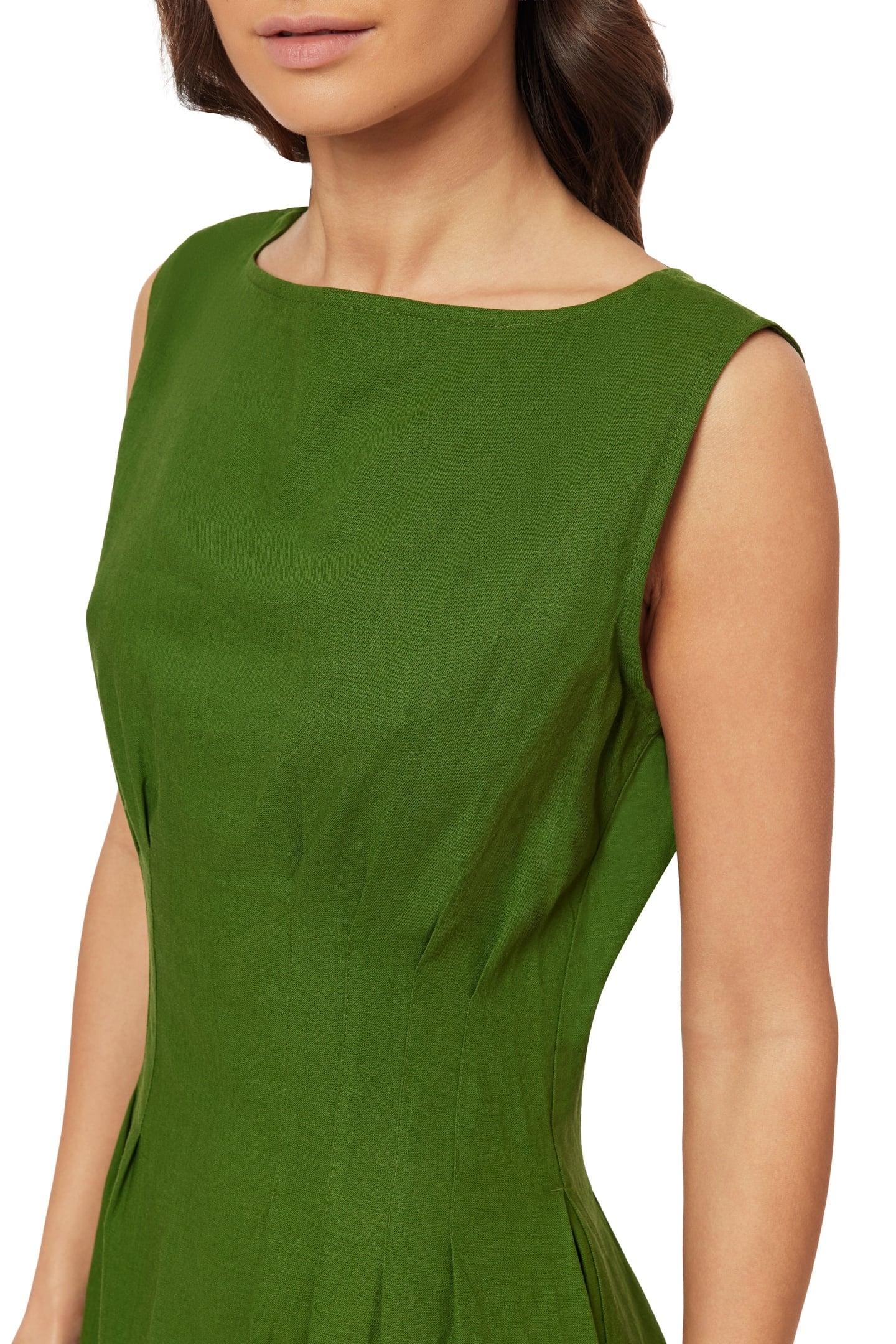 BOAT NECK DRESS GARDEN GREEN 5