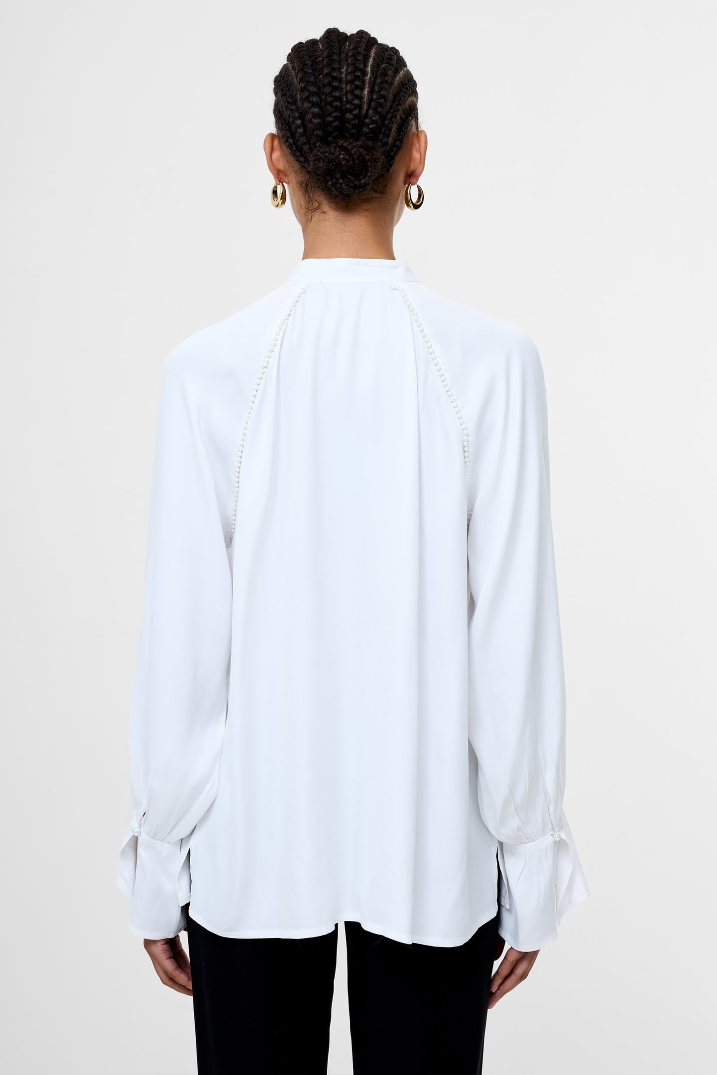 CANDICE SATIN PEARL TRIM SHIRT WINTER WHITE 3