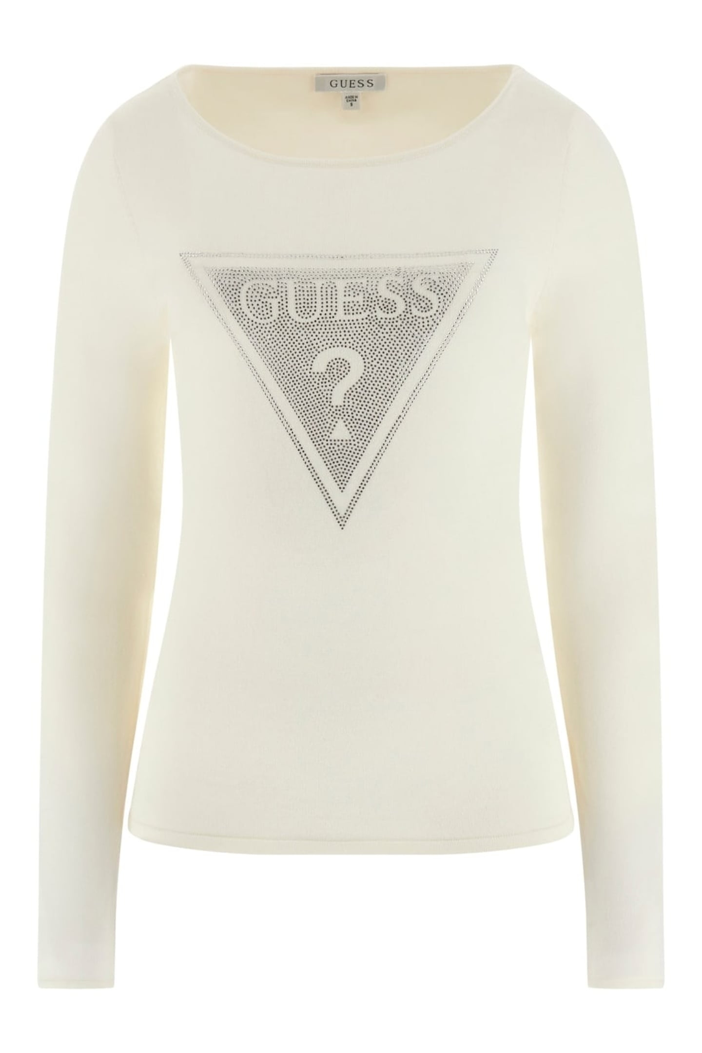 GUESS ECO LS TRIANGLE LOGO ELI DOVE WHITE 4