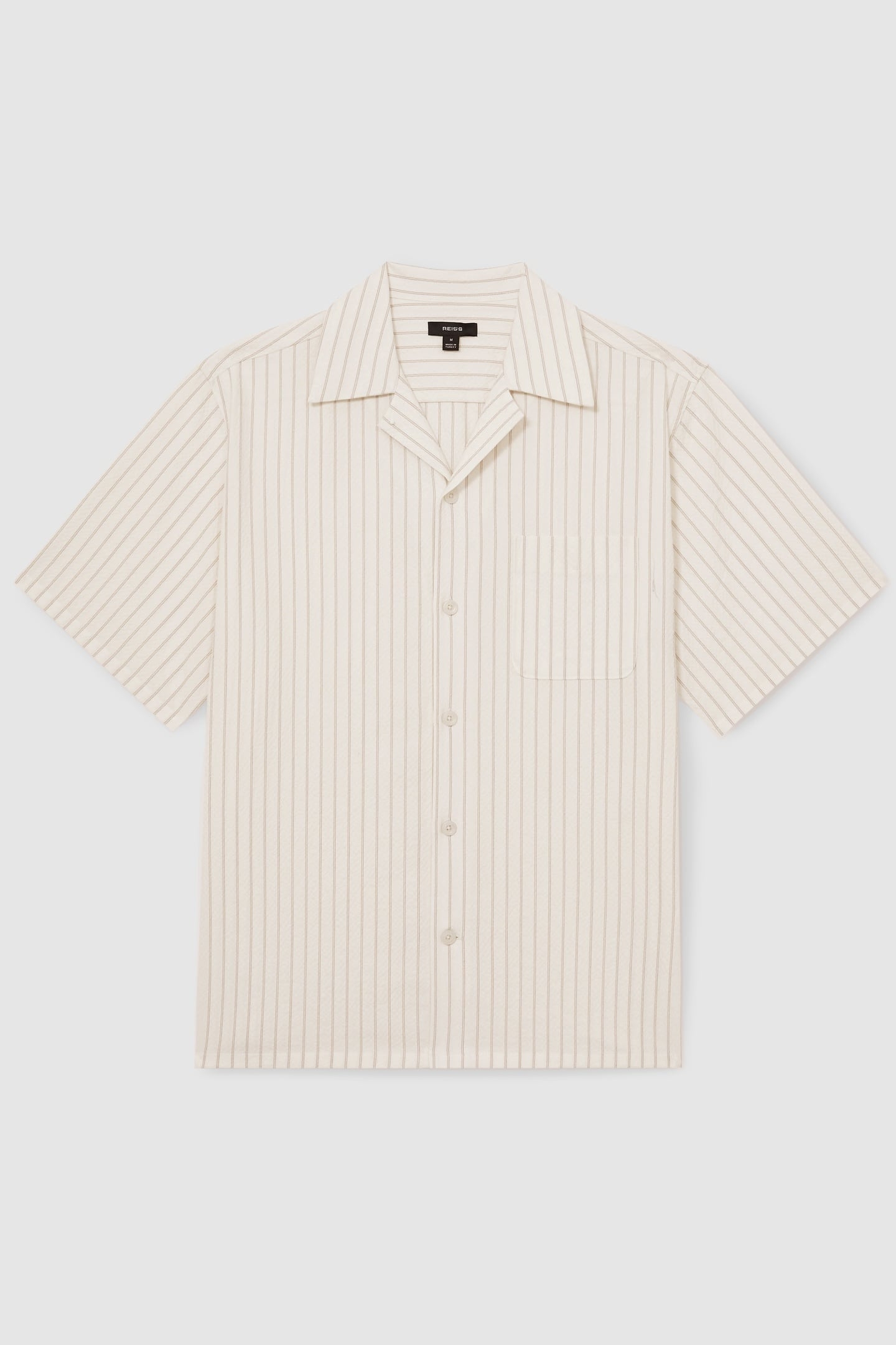 SS SEERSUCKER STRIPE CUBAN SHIRT WHITE TAUPE BROWN 4