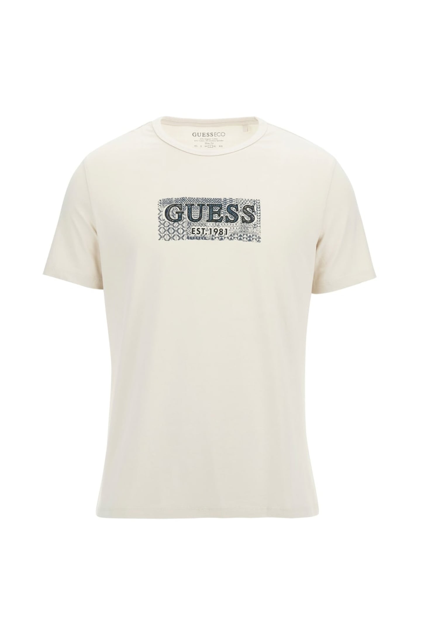 GUESS ECO SS CN GUESS BOX TEE RESORT SAND 1