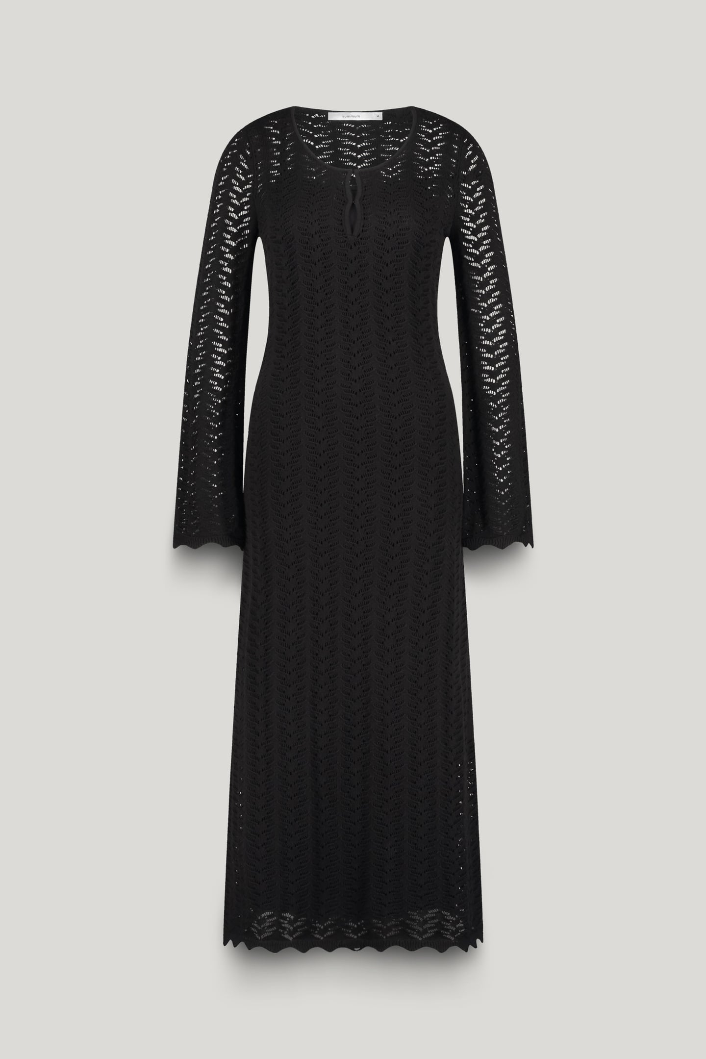 LONG DRESS COTTON AJOUR KNIT BLACK 3