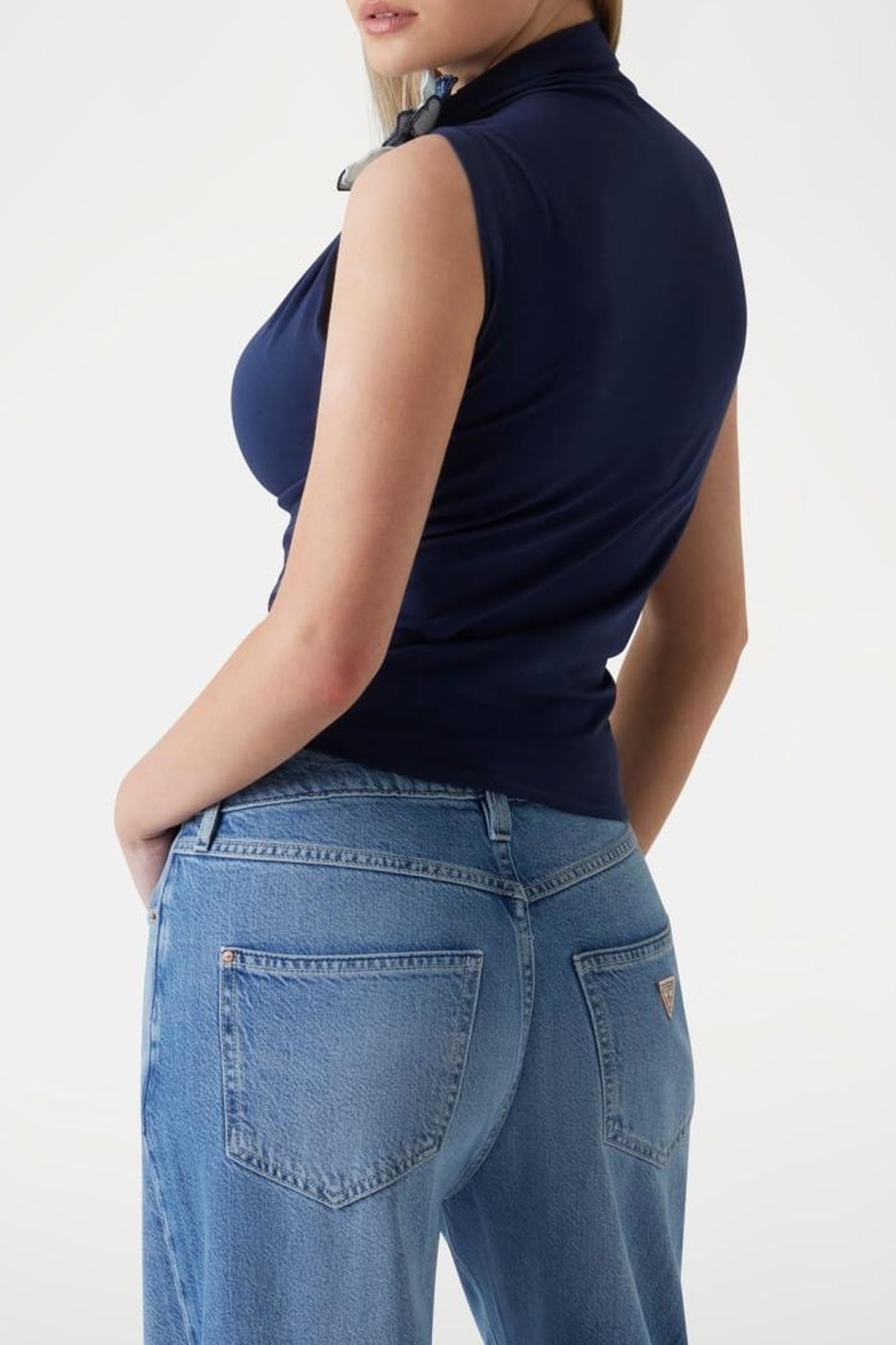 GUESS ECO ARIANE 3D EMBROIDERY BLACKENED BLUE 4