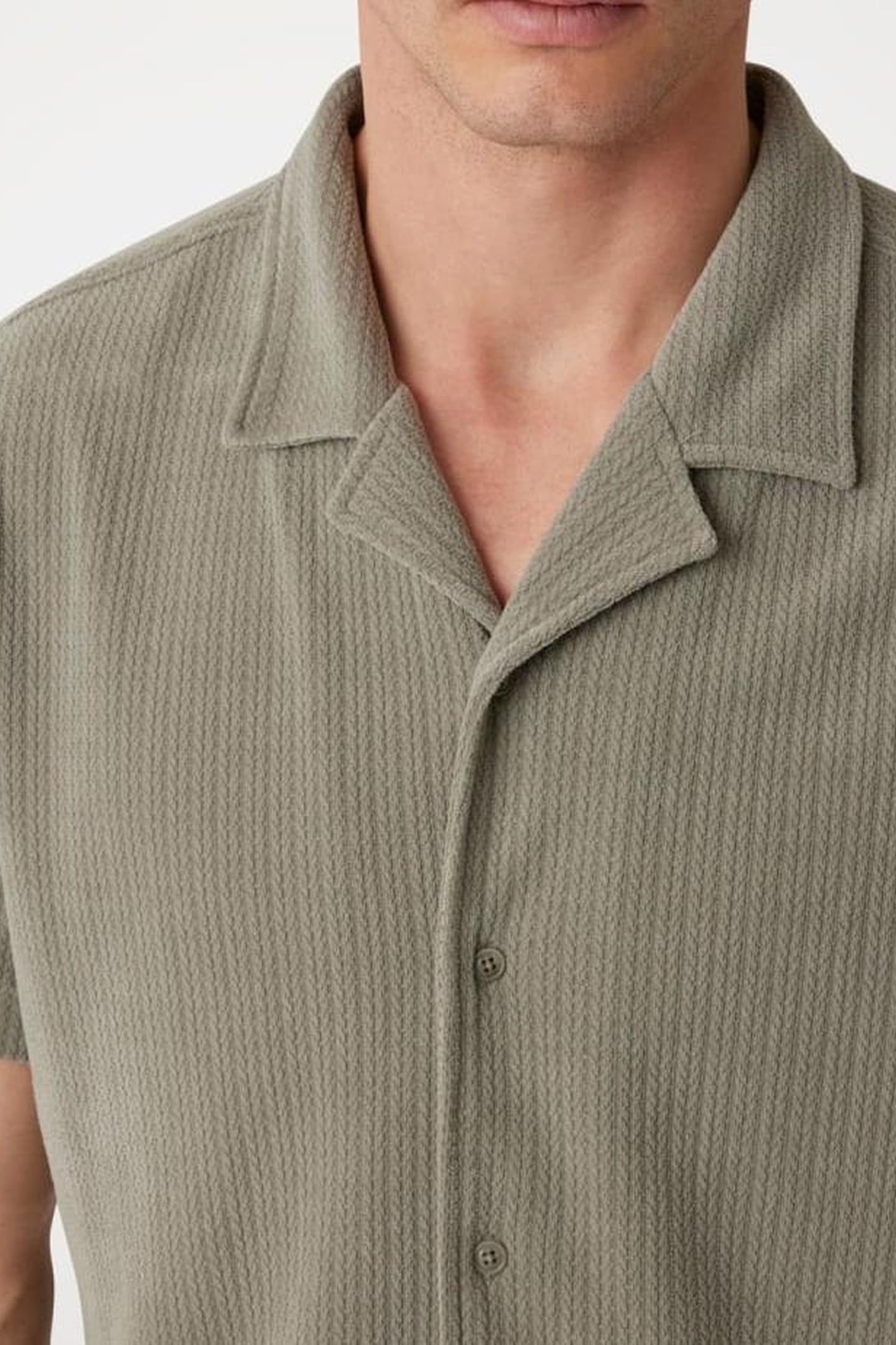 GUESS ECO SS BARON TEXTURED KN SAGE PLANT 5