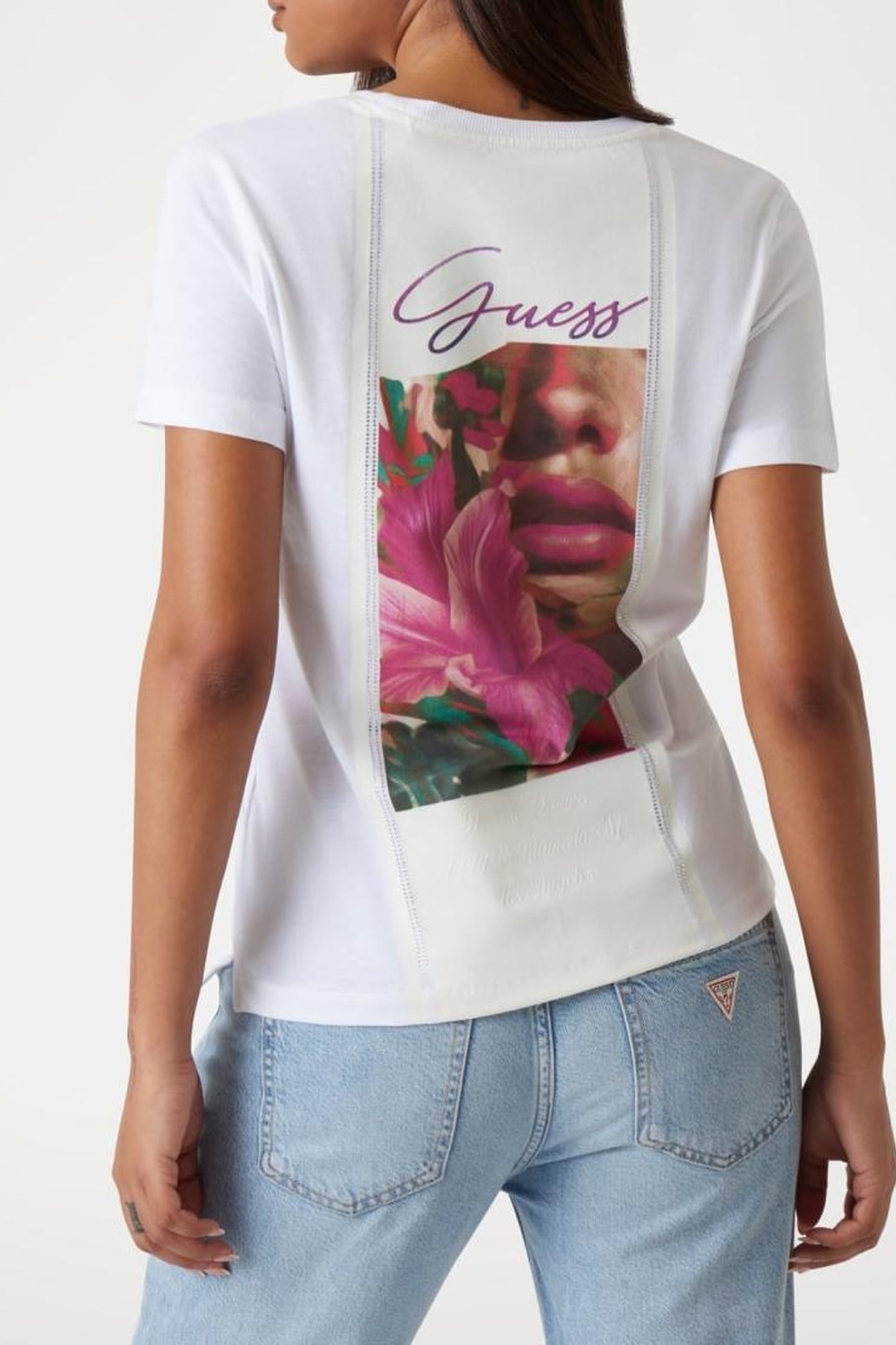 GUESS ECO CN SS BACK PRINT TEE PURE WHITE 7