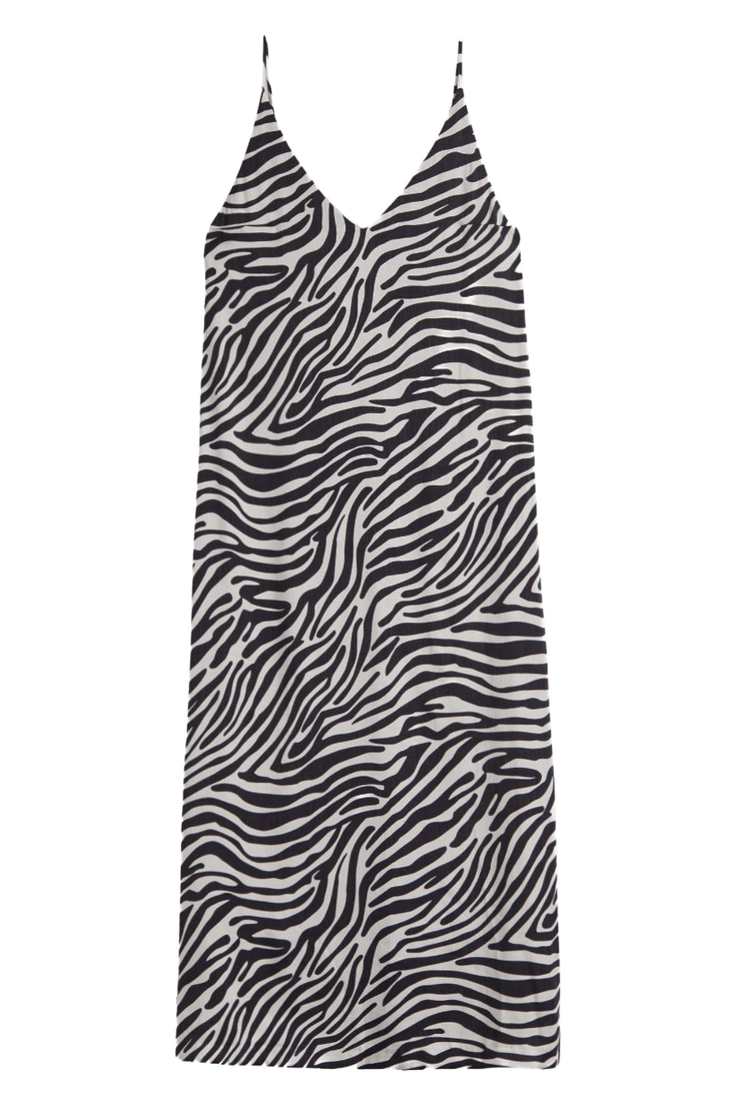 THE ZEBRA LONG LYOCELL SLIP DRESS BLACK 3