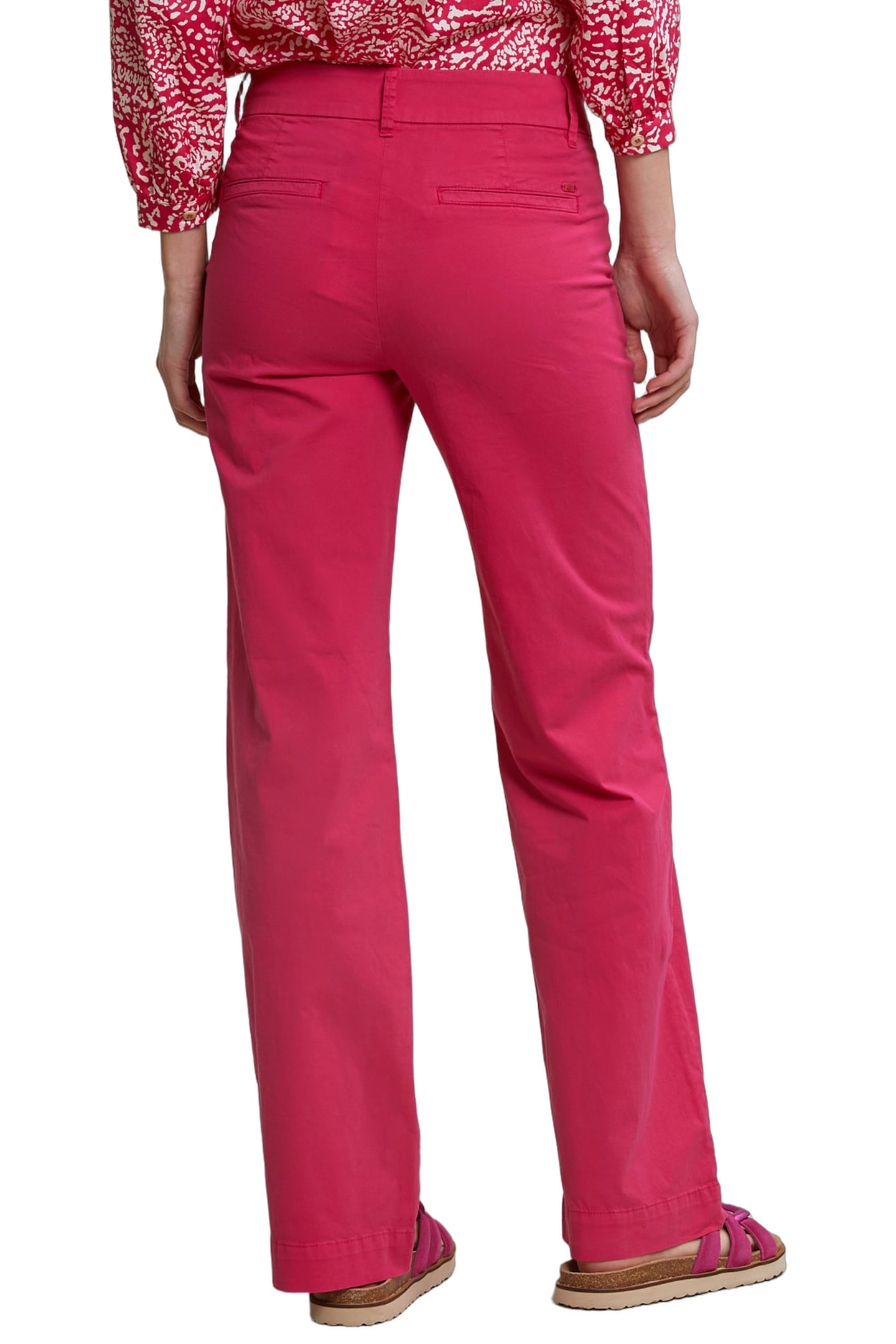 FUCHSIA STRAIGHT STRETCH PANTS 3