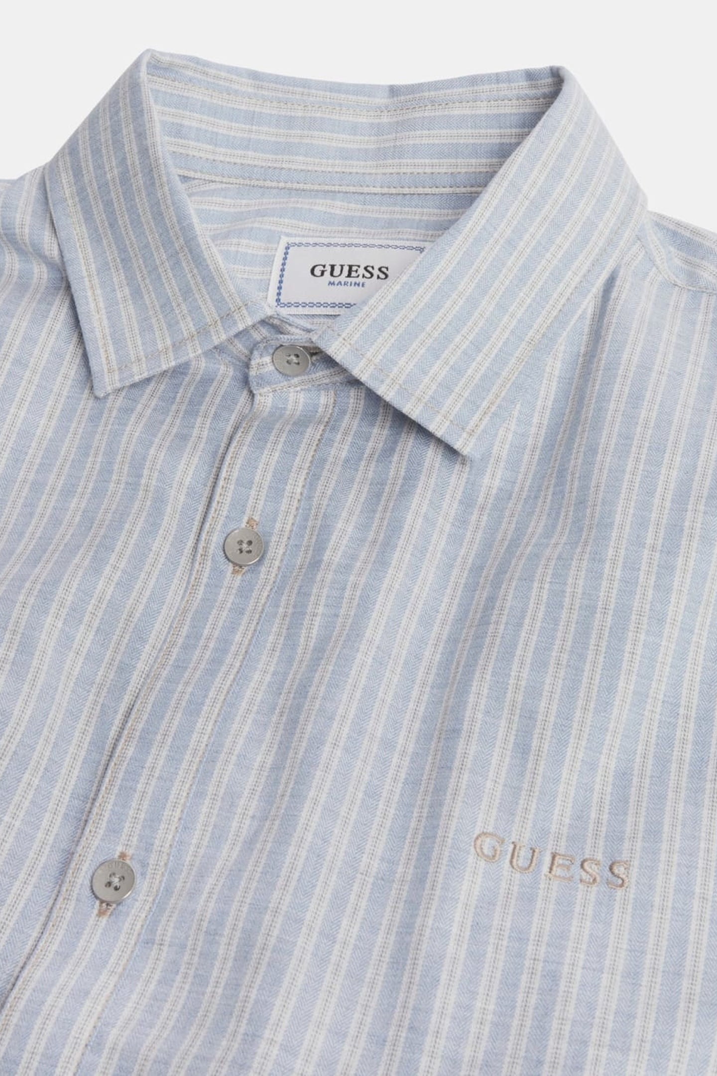 GUESS ECO LS COLLINS SHIRT GREEN MEDIUM IRR STR 8