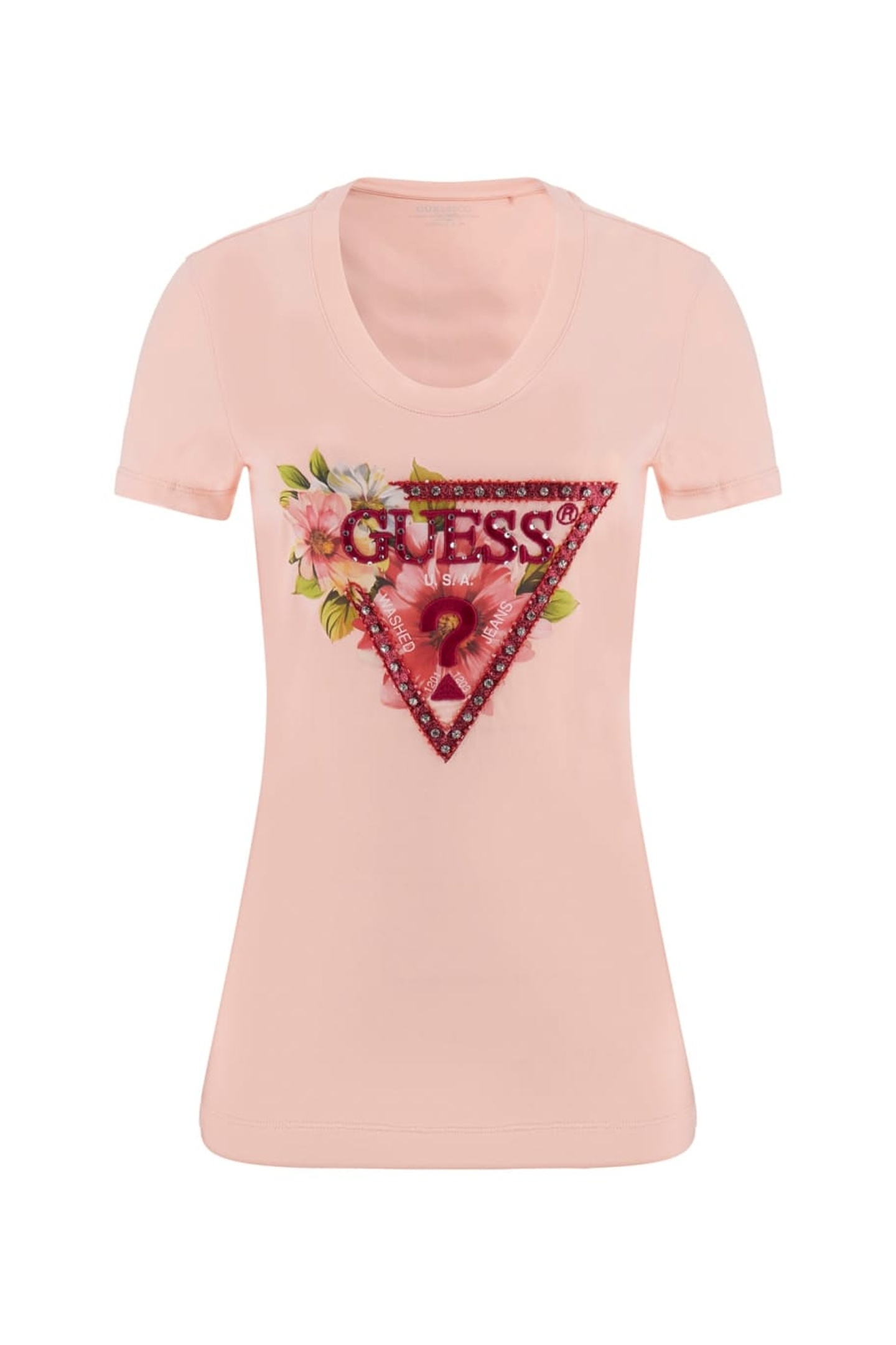 GUESS ECO SS CN TRIANGLE BEADS PEACH CREME 5
