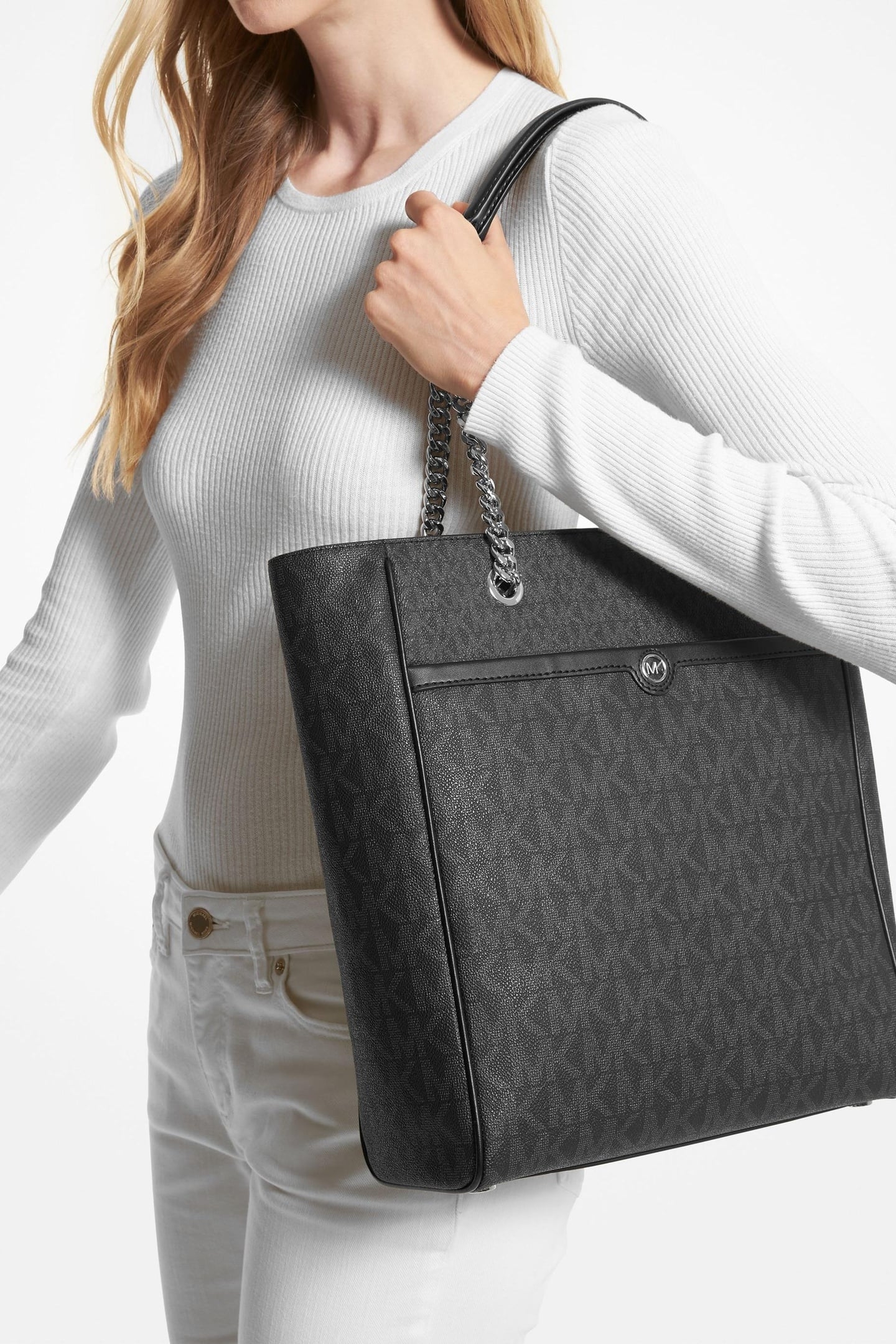 LARGE CHAIN TOTE BLACK 3