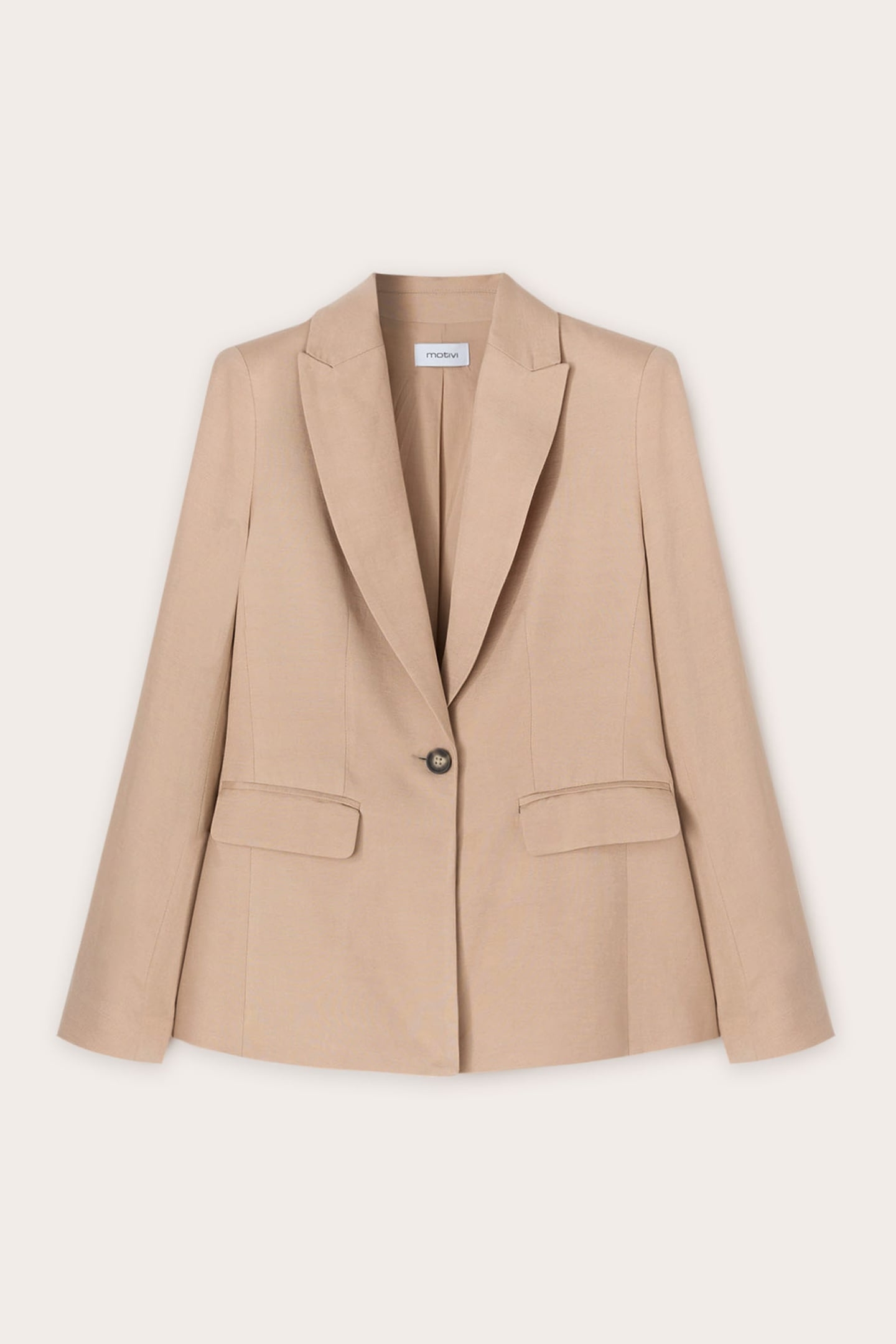 SINGLE-BREASTED LINEN-BLEND BLAZER BEIGE 4