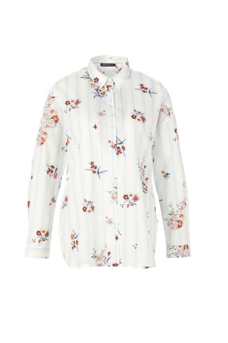 OVERSIZED COTTON FLOWER SHIRT BLUE 4