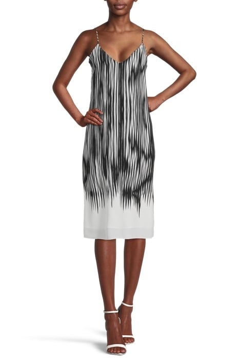 STRAPPY PRINT DRESS BLACK ABST 1