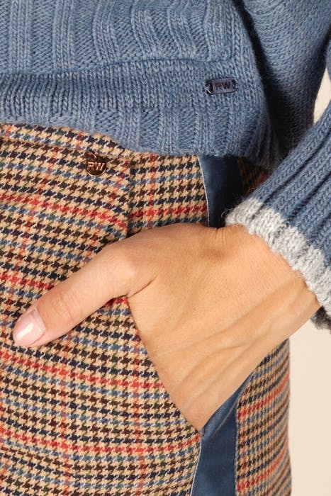 WIDE CHECKERED PANTS BLUE W90043 4