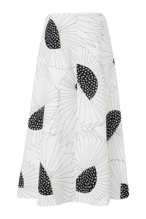 MEGHAN MIDI SKIRT PRI-BLACK/WHITE 2