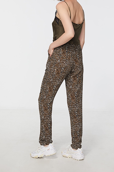MICRO CAMOUFLAGE-PRINT CRÊPE STRAIGHT TROUSERS KHAKI 3