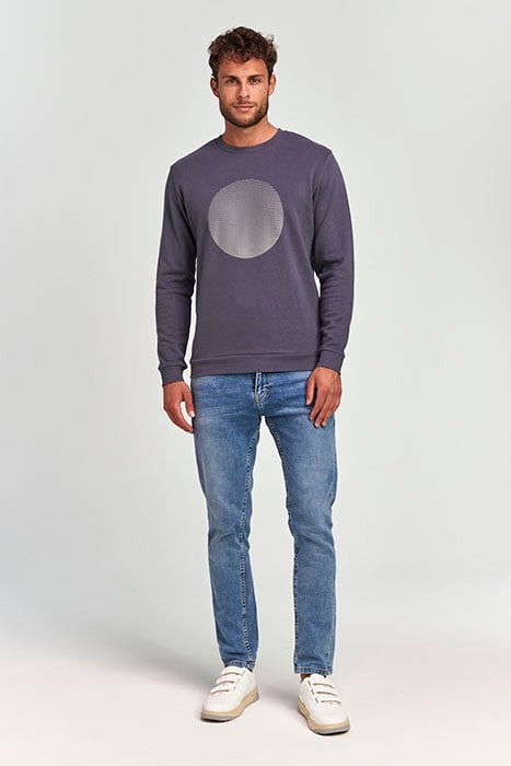 MEN SWEATER GRADIENT DOT DUSTY ANTHRACITE GREY 4