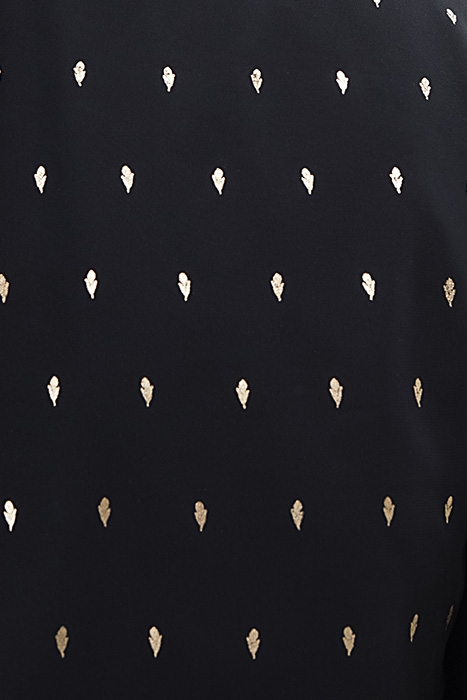 BLACK LONG JUMPSUIT + BLACK AND GOLD BLOUSE 5