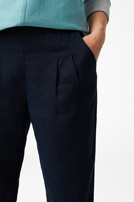 MAISON LINEN TROUSER TRUE NAVY PLAIN 3