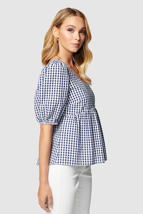 YASMINA PUFF SLEEVE BABYDOLL BLOUSE GINGHAM 4