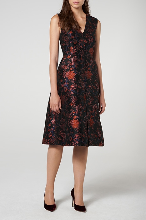 DELYSIA MIDI DRESS PRI-BLACK MULTICOLOR 1